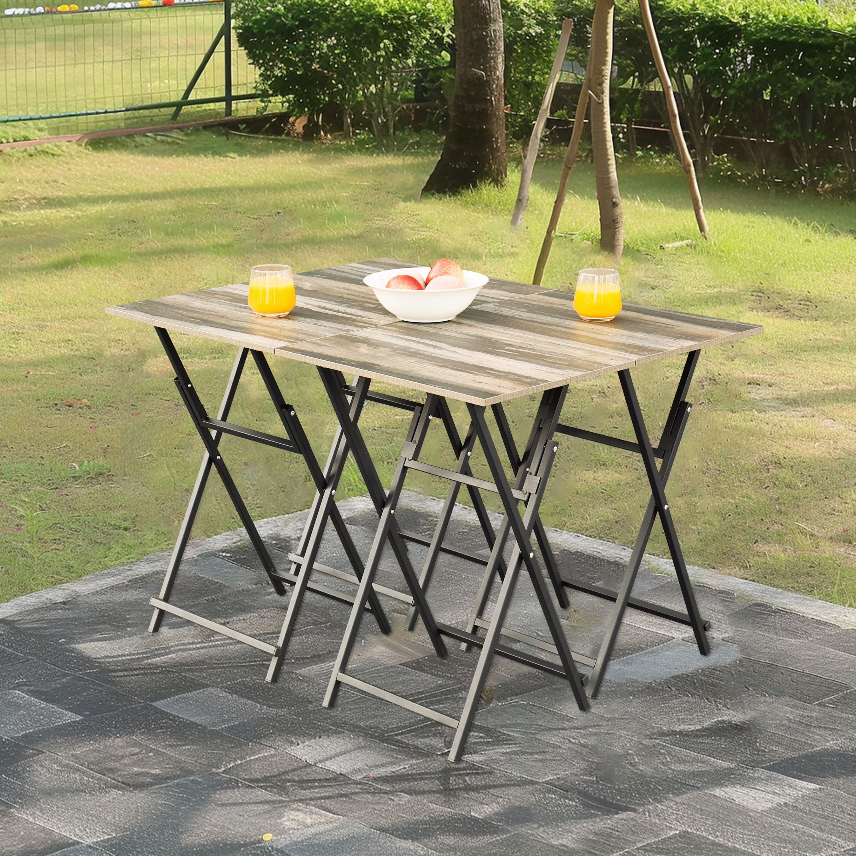 thumbnail video image 2 of JRHRXXY 5 Piece Folding TV Tray Table,Portable Foldable Sofa Side,for Living Room,Office,No Assembly, 2 of 9