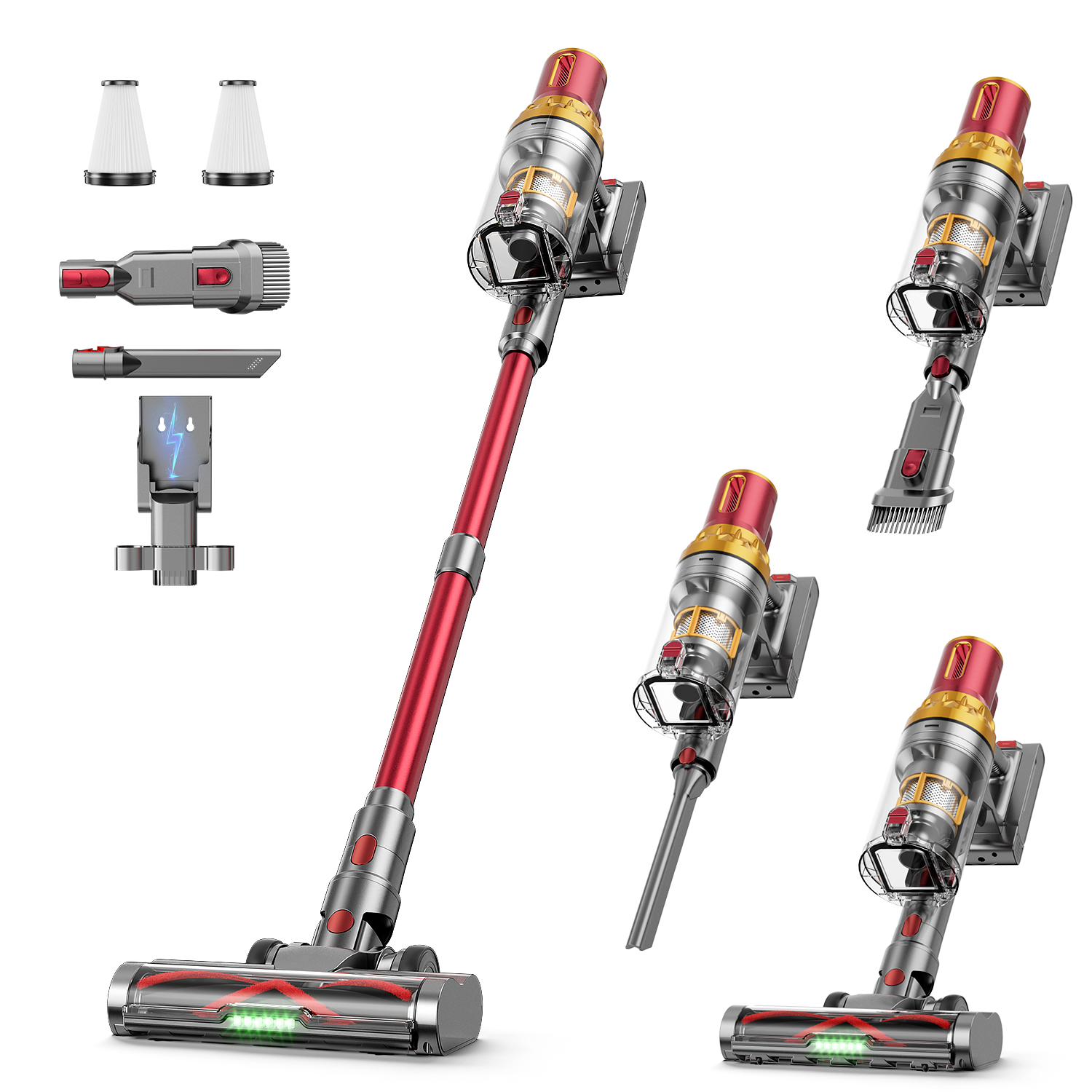 Stick Point Up Aufladen Cordless Stick Vacuum, 560W 50Kpa Powerful Suction, up to 65 ...