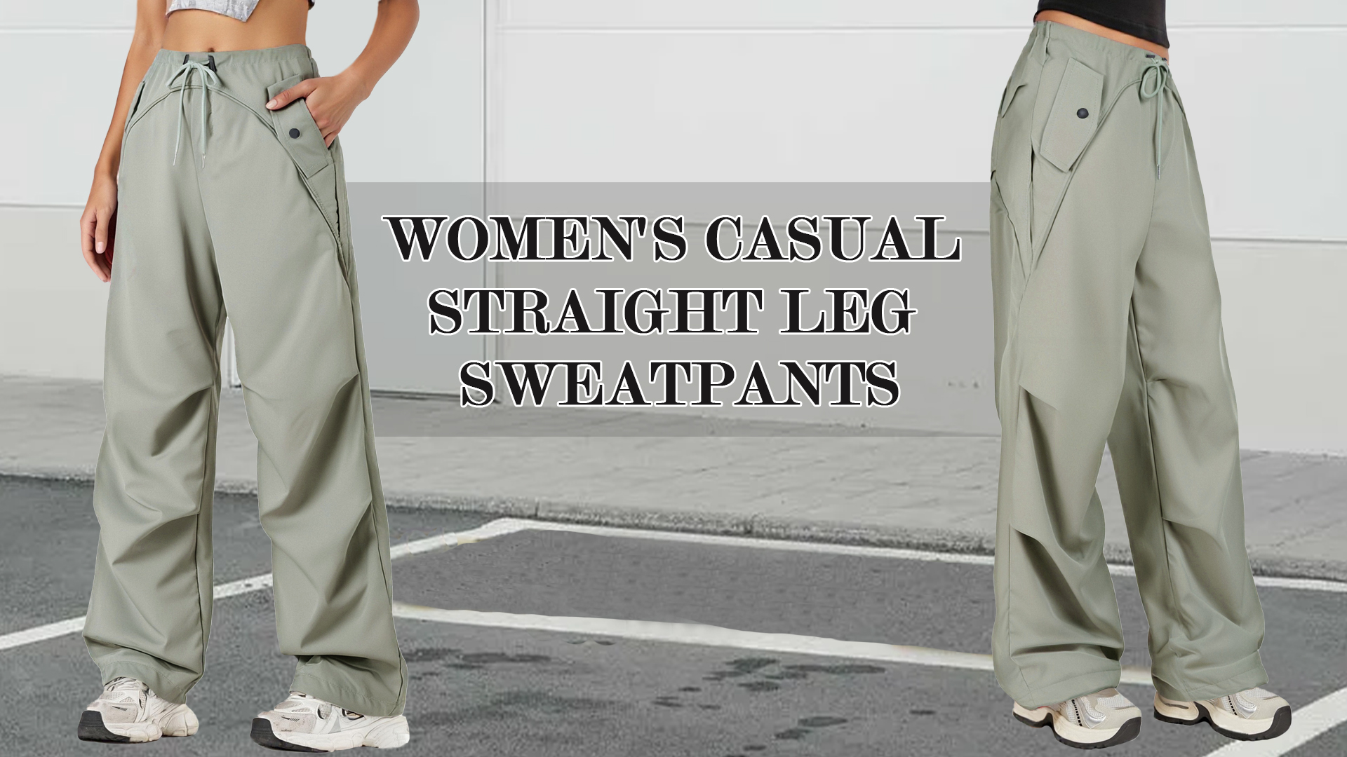 thumbnail video image 2 of FEOYA Ladies Parachute Cargo Pants Women Harajuku Jogge Baggy Elastic Waist Loose Y2K Streetwear Casual Outdoor Hiking Trouser XL, 2 of 7