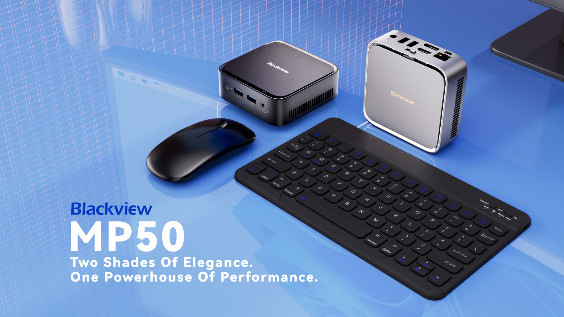 thumbnail video image 2 of Blackview MP50 Mini PC AMD Ryzen 5 3500U (4 Cores/8 Threads) 16GB DDR4 512GB M.2 SSD, Small Desktop Computer Radeon Vega 8 Graphics, 4K Dual Monitor HDMI+DP, Windows 11 Pro for Home Office Business, 2 of 12