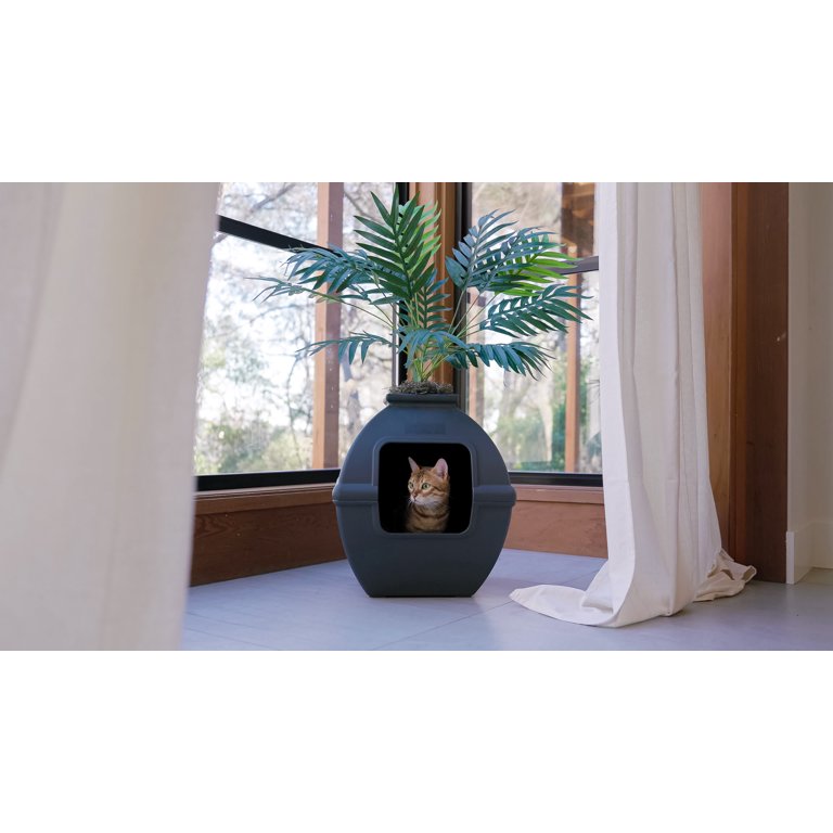 Good Pet Stuff Hidden Cat Litter Box Enclosure with Artificial