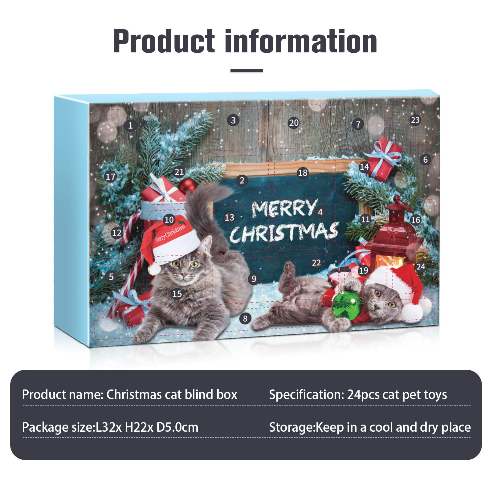 thumbnail video image 2 of 2024 Cat Advent Calendar - 24 Days Countdown Sets for Christmas Featuring Interactive Feather Teaser Toys for Cat Lovers, 2 of 9