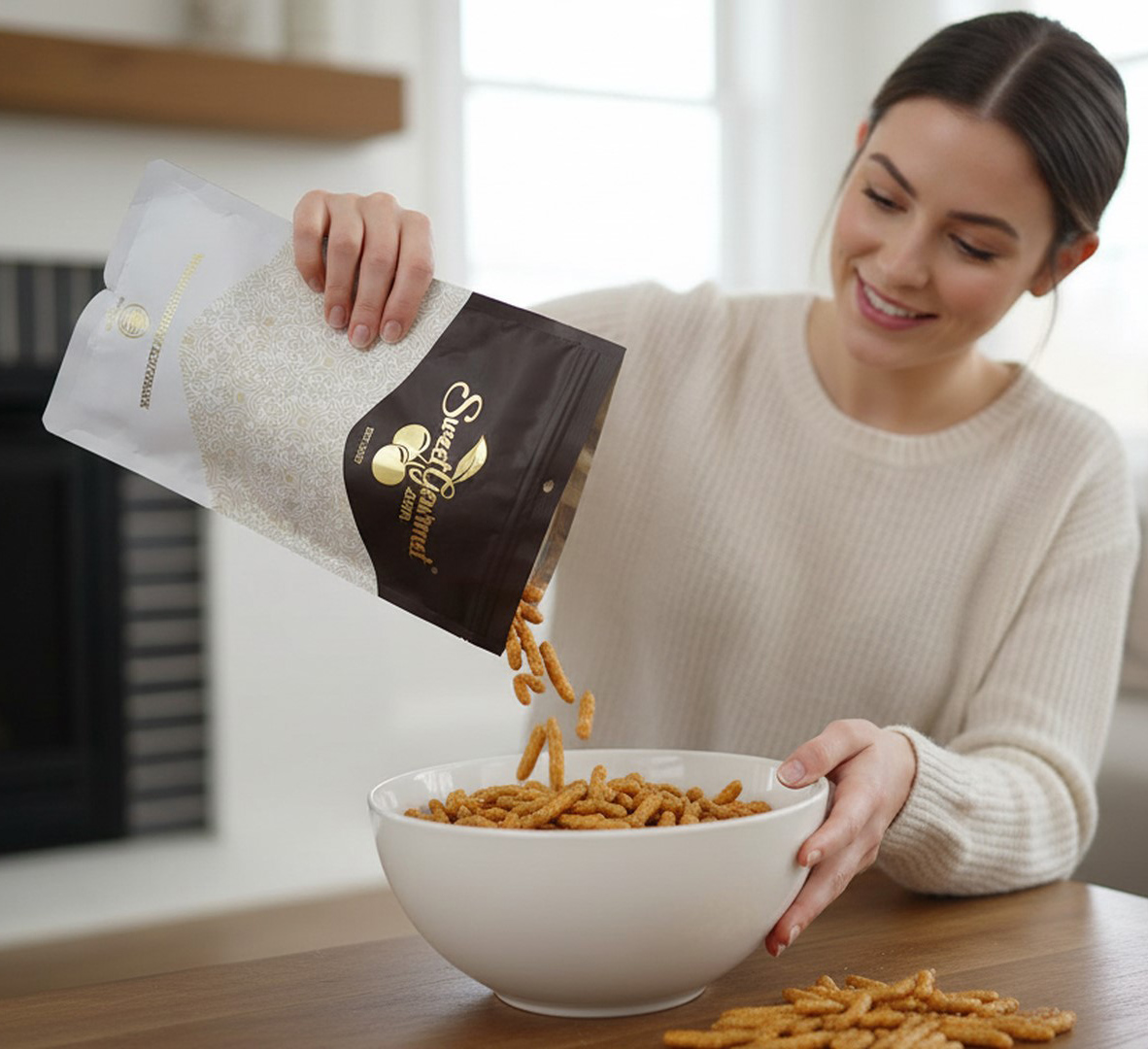 Sweet Gourmet Honey Roasted Sesame Sticks, Crunchy Snack, 1 Pound