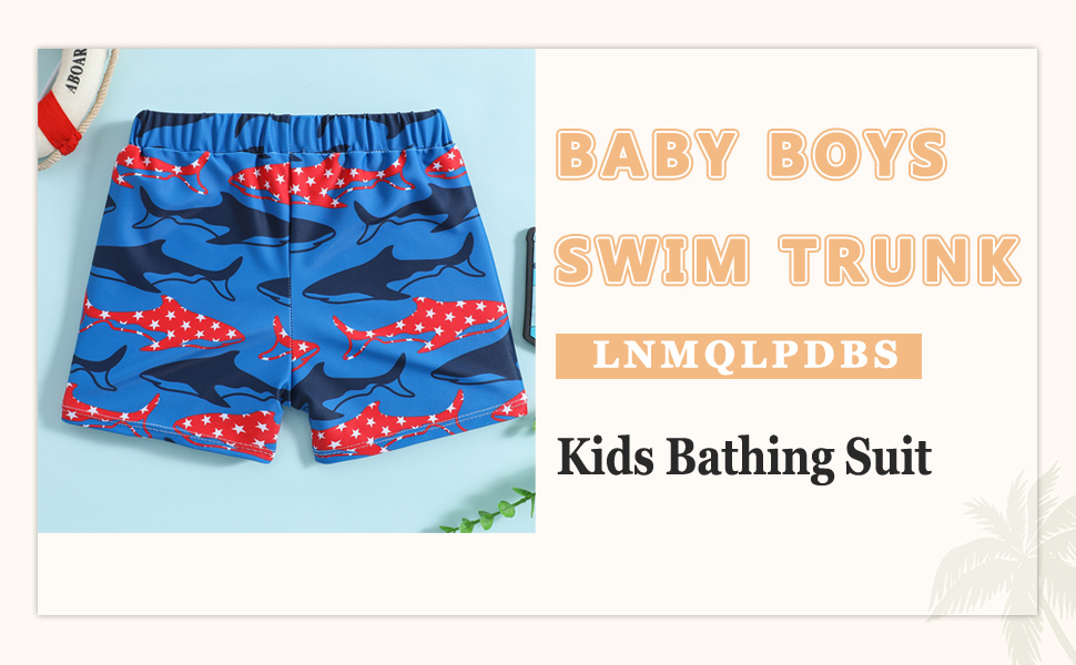 thumbnail video image 2 of LNMQLPDBS Baby Boy Swim Trunks Independence Day Red White for Blue Star Animal Printed Elastic Swim Shorts Infant Swimsuit Boy Beach Swimwear for Surfing Seaside Sport Kids Bathing Suit, 2 of 7