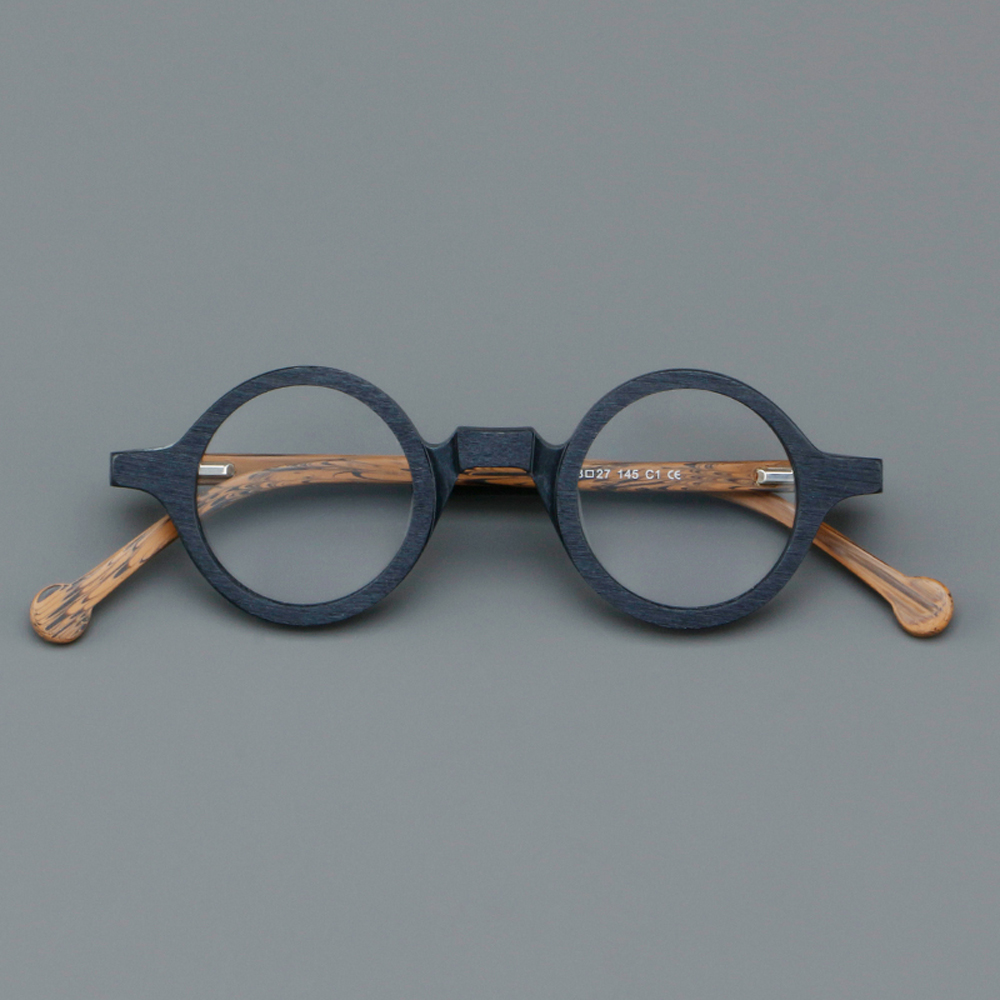 thumbnail video image 2 of Agstum Handmade Acetate Small Round Optical Glasses Frame Spectacles Clear Lens 38mm, 2 of 6