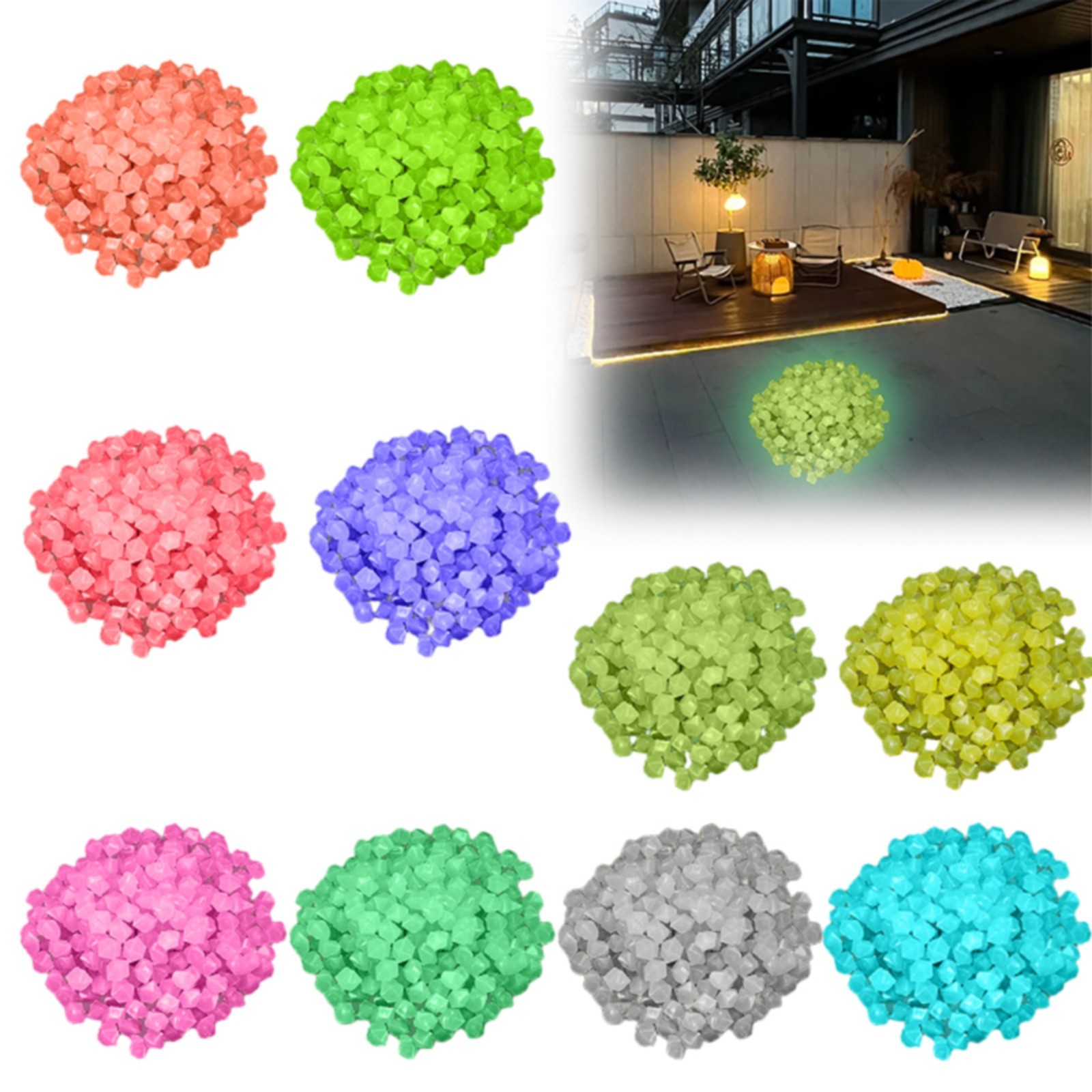 thumbnail video image 2 of Clearance Decorative Stones under $5,200Pcs Aquarium Fish Tank Colored Pebbles Glow In Dark Artificial Stone For Vase Fillers Decoration Luminous Stones Party Decoration, 2 of 10