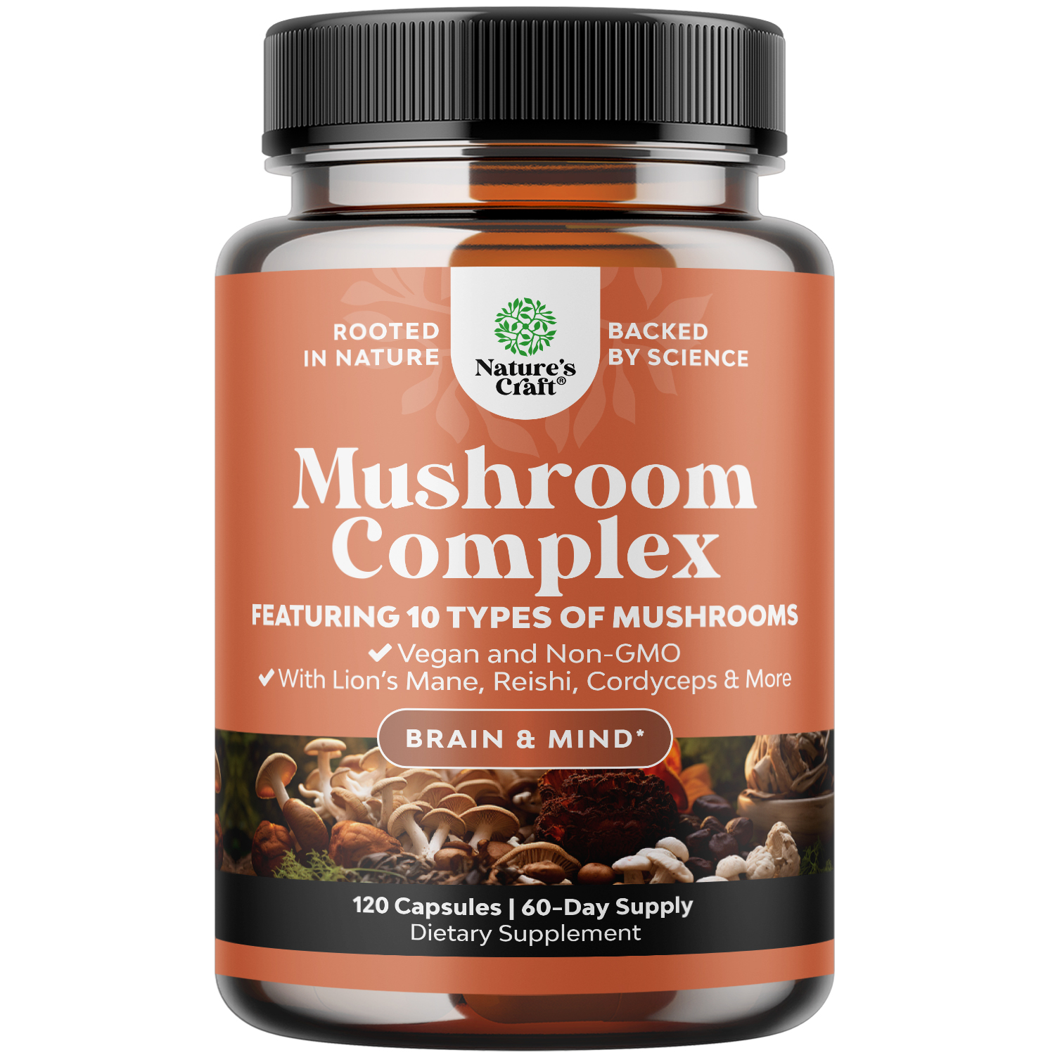 thumbnail video image 2 of Natures Craft Mushroom Complex, Adaptogenic Mushroom Blend for Focus & Brain Health, 120 Capsules, 2 of 9