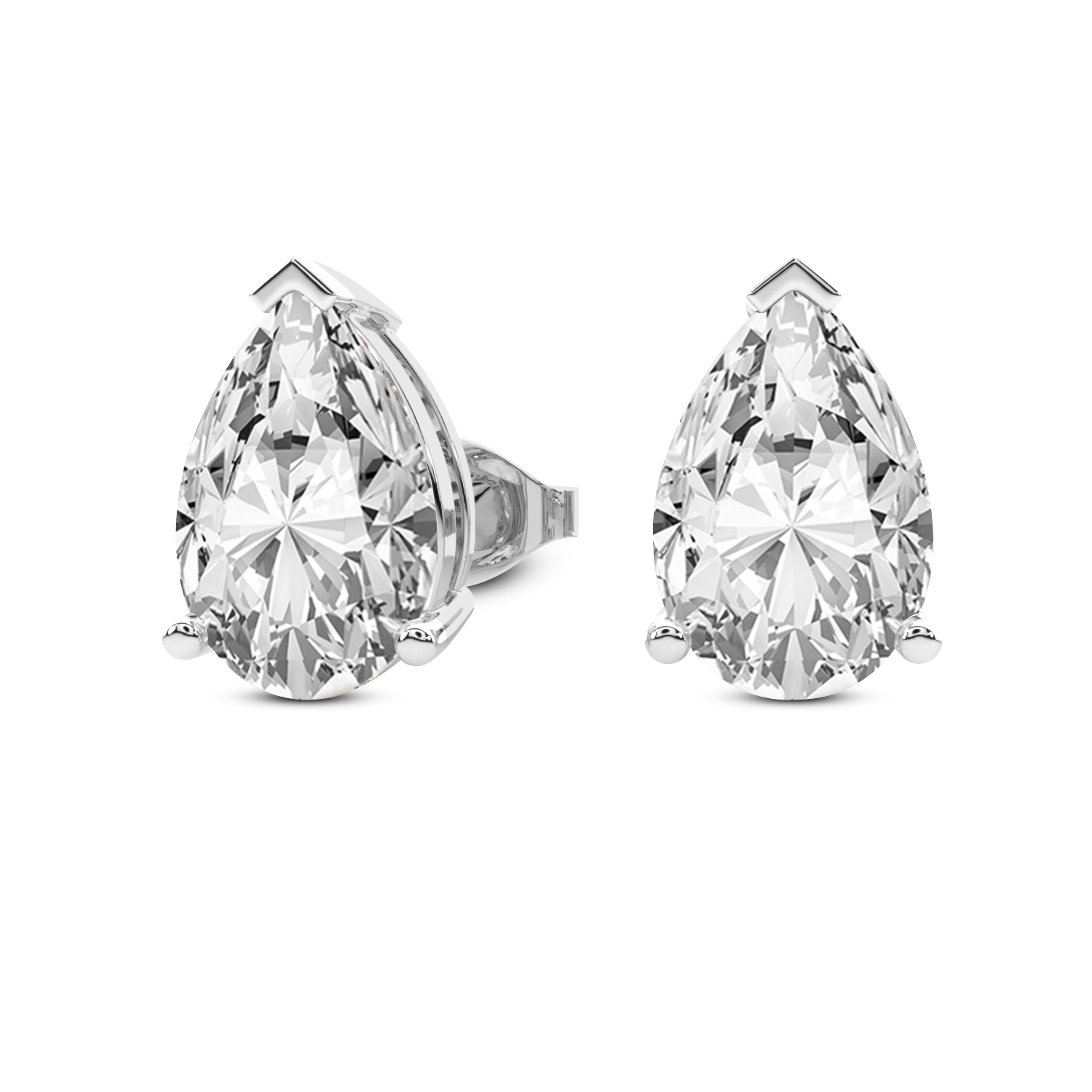 thumbnail video image 2 of 6 Carat Lab Grown Diamond Pear Shape Earring | F-G VS Quality | IGI Certified Solitaire Stud Earring | 14K White Gold | Friendly Diamonds Earrings, 2 of 8