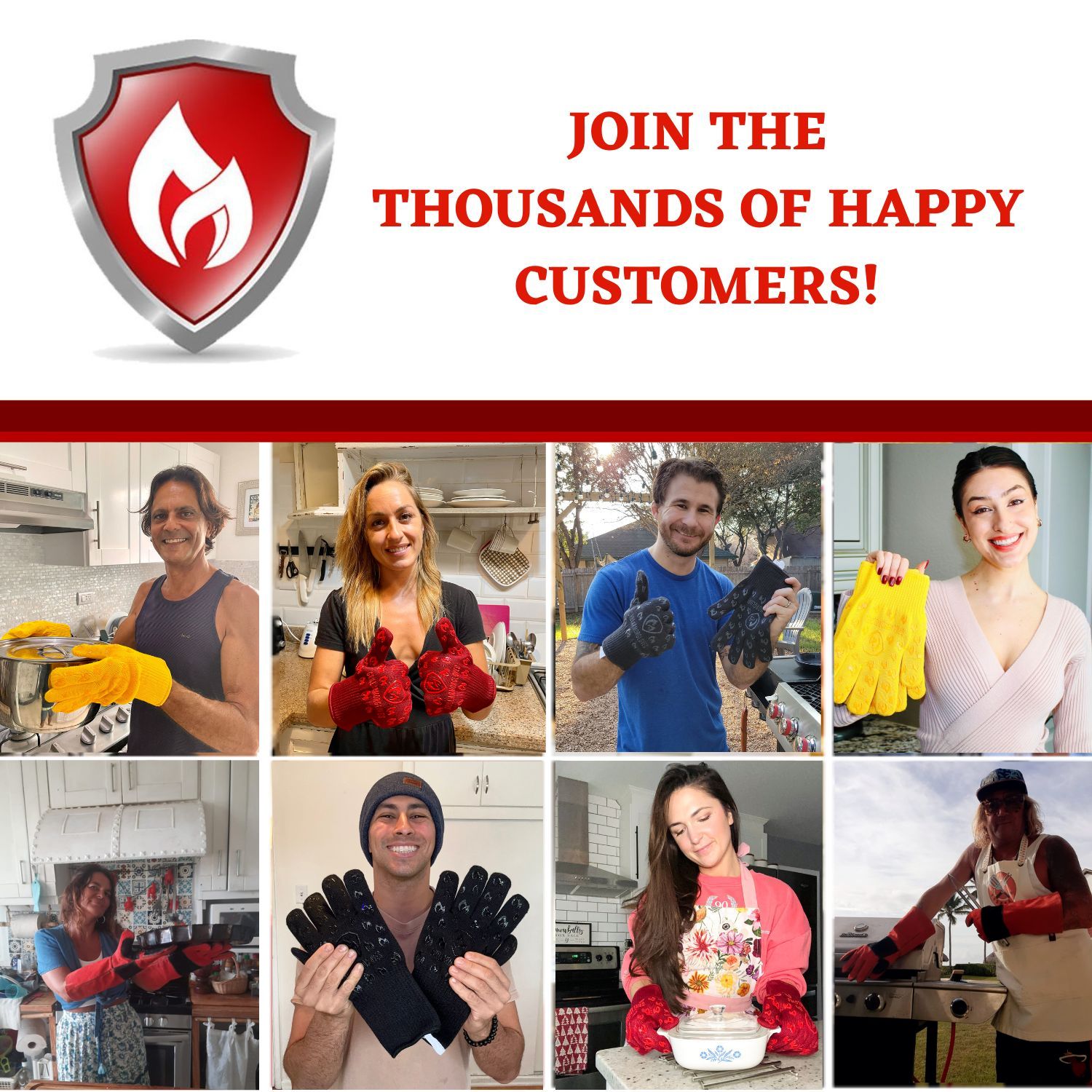 thumbnail video image 2 of Oven Gloves 932°F Extreme Heat & Cut Resistant Oven Mitts with Fingers for BBQ, Cooking, Grilling, Baking – Accessory for Smoker, Cast Iron, Fire Pit, Camping, Fireplace and More, 2 of 6