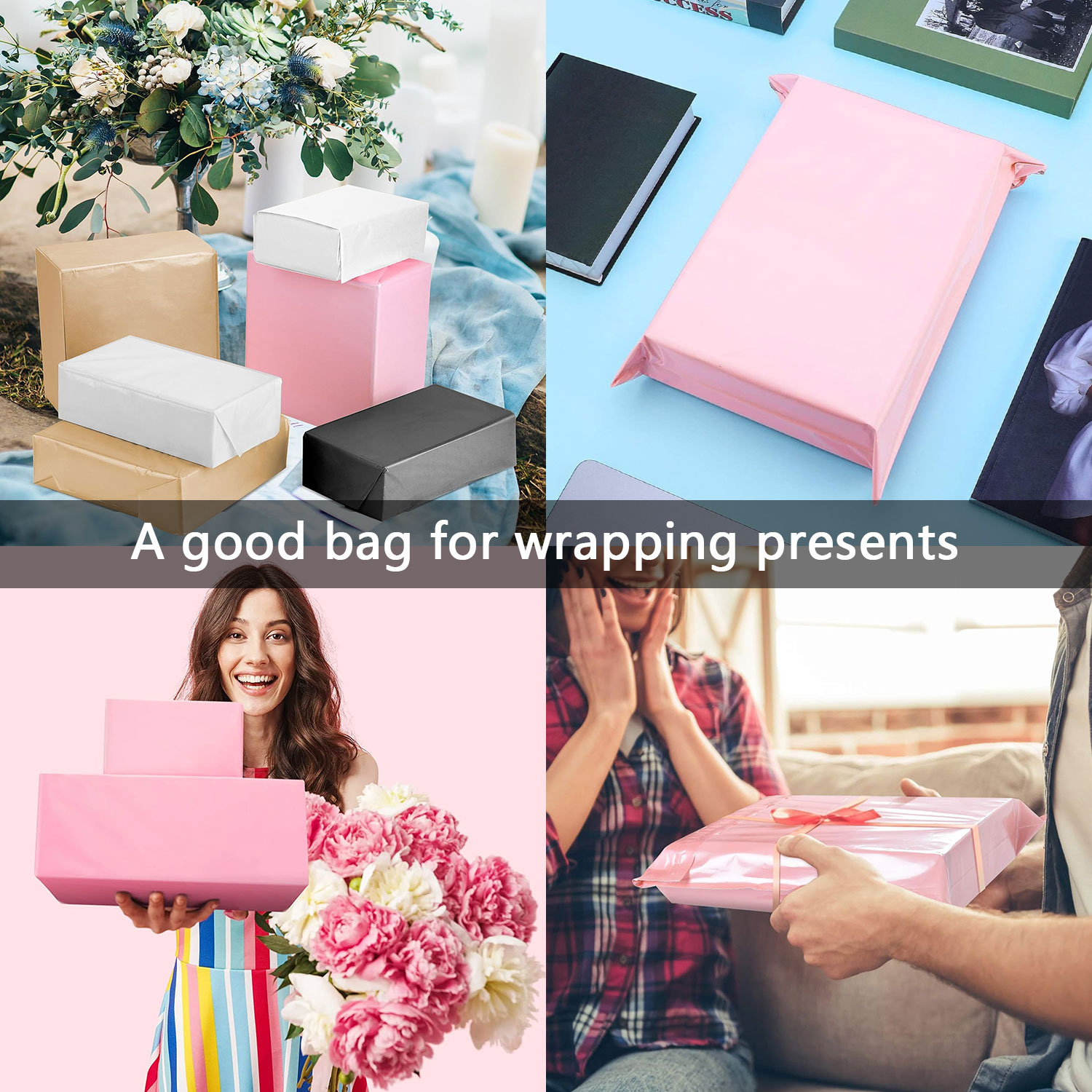 thumbnail video image 2 of 300Pcs Large Poly Mailers, 14.5 x 19 inch Pink Waterproof and Tear-Proof Self Adhesive Shipping Bags, Strong Thick Mailing Bags for Clothing, Small Business, 2 of 9