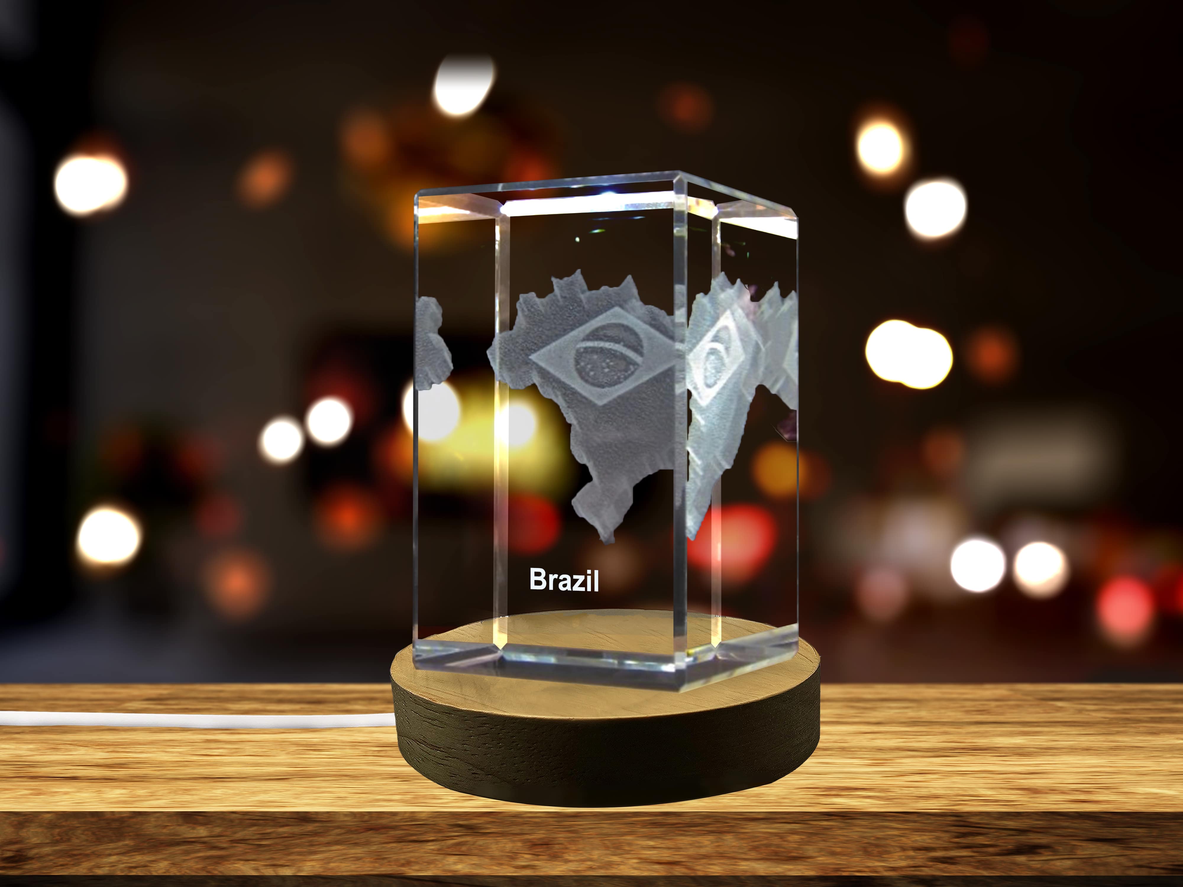 thumbnail video image 2 of Brazil 3D Engraved Crystal 3D Engraved Crystal Keepsake/Gift/Decor/Collectible/Souvenir, 2 of 9