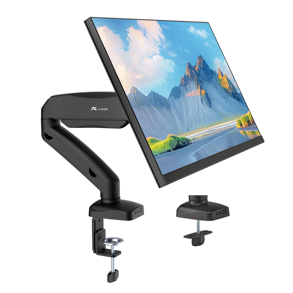thumbnail video image 2 of ACGAM MAS-1S Spring-Assisted Single-Monitor Mount with with Flexible Angle and Install, VESA Monitor Desk Mount for 17"-32" Computer Screen, 4.4-19.8 lbs, 2 of 17