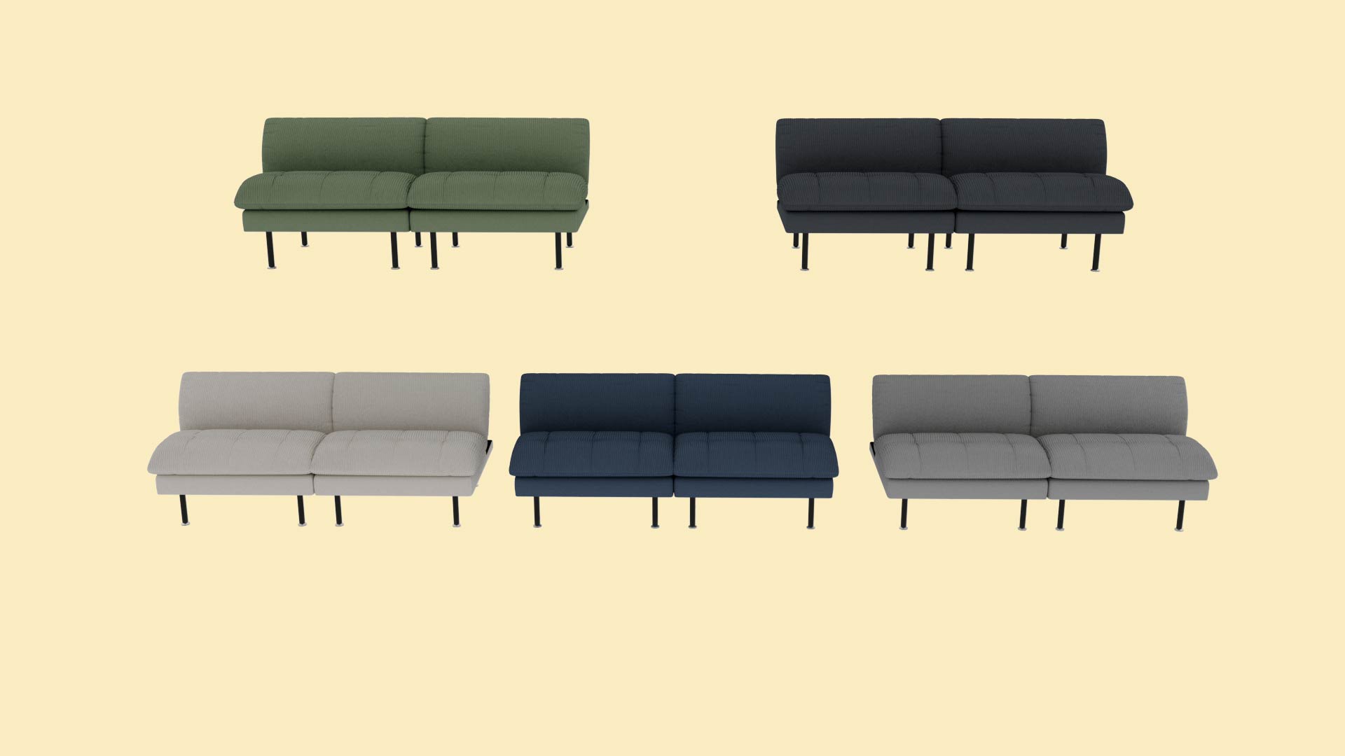 thumbnail video image 2 of JQX 3 Sets 4 in 1 Convertible Futon Sofa Bed, 69" Loveseat Sleeper Sofa, Blue Corduroy Futon Couch Bed, for Living Room, Apartment, Office, 2 of 11