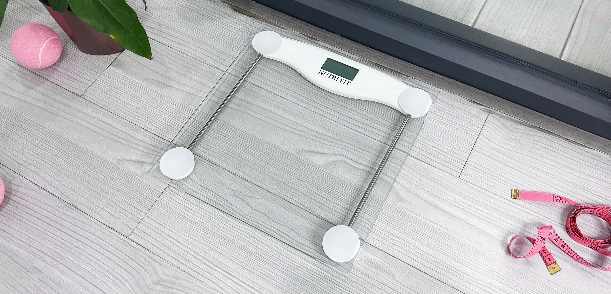 thumbnail video image 2 of NUTRI FIT Bathroom Scale for Body Weight, Weighing Scale for People with LCD Display, Most Accurate 330 lbs/150kg, 2 of 9