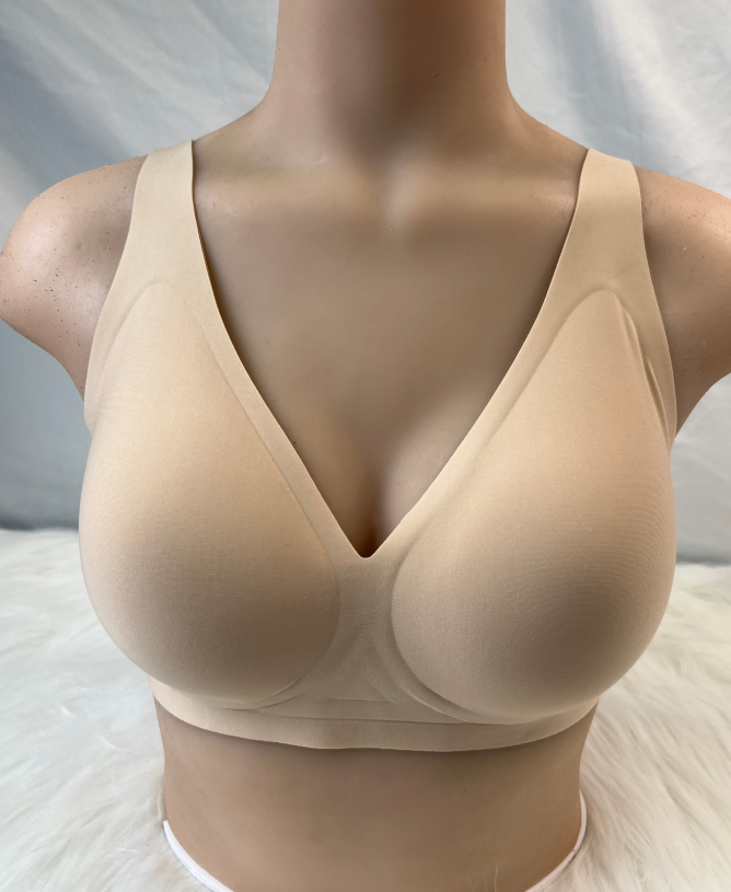 thumbnail video image 2 of Roszoe Bras for Women Jelly Support Seamless Bra with Water-Drop Cup Comfortable Anti-Sag Everyday Bralette S-3XL, 2 of 9