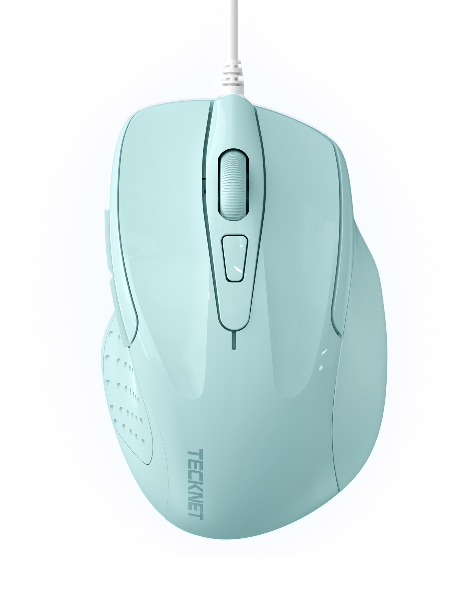 thumbnail video image 2 of TECKNET Wired Mouse, 6-Button Corded with 4 Adjustable DPI, Ergonomic Optical Mouse, 5FT Cord for Laptop, Chromebook, PC, Desktop, Mac, Notebook - LT.Green, 2 of 8