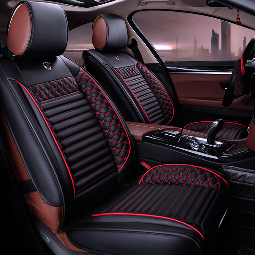 thumbnail video image 2 of Maidao Custom Fit for Dodge for Nitro 2007-2012 5 Seats Car Seat Cover Faux Leather Full Set,Compatible Airbag Fit For Split Back Seat Cushion Black and Red, 2 of 10