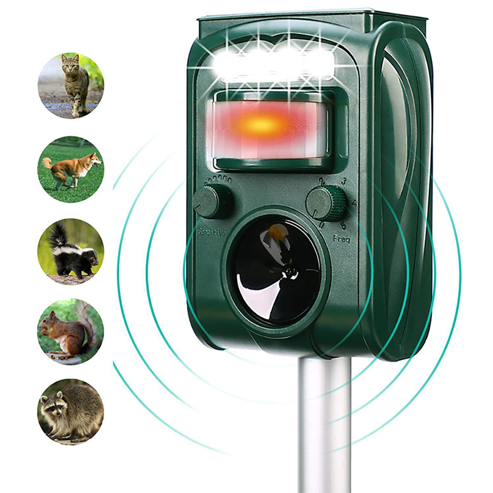 thumbnail video image 2 of Solar Powered Outdoor Animal Repeller Motion Sensor Garden Flash Light Dog Cat Raccoon Rabbit Animal Dispeller Keep Animals Away, 2 of 15