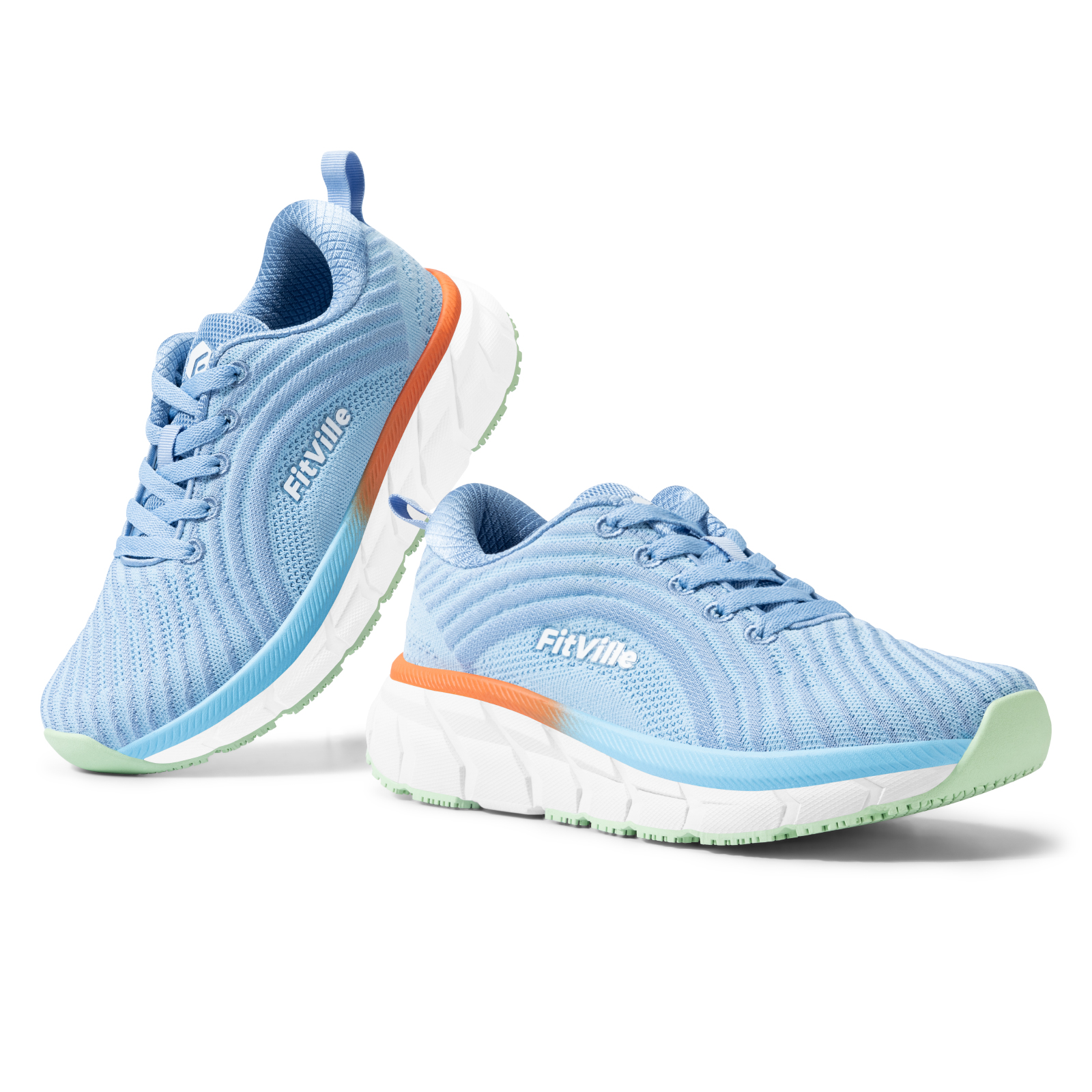 thumbnail video image 2 of FitVille Womens Wide Running Shoes Lightweight Sneakers for Women with Arch Support, Blue, 8 Wide, 2 of 7