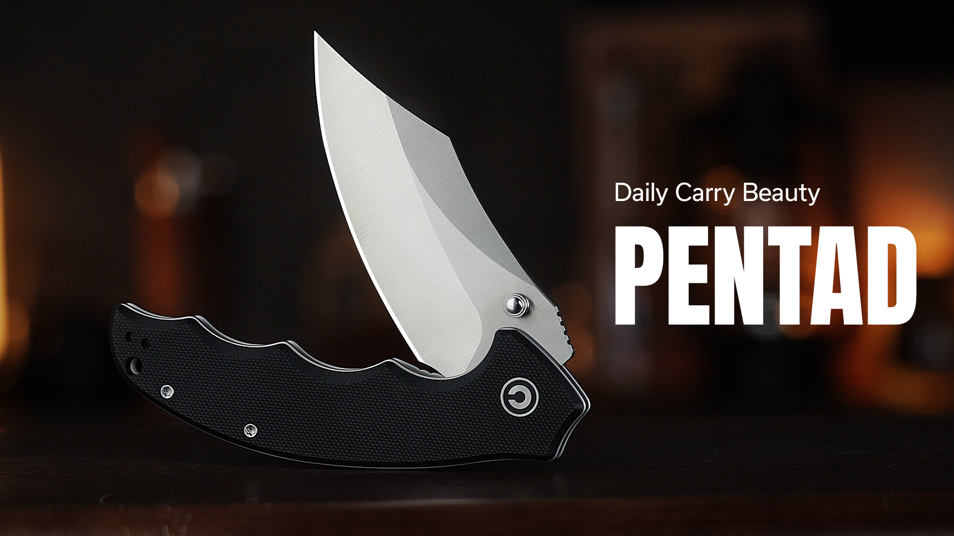thumbnail video image 2 of CIVIVI Pentad Pocket Knife Folding Knife with 3.48" Satin Finished Nitro-V Blade Black G10 Handle C24068-1, 2 of 7