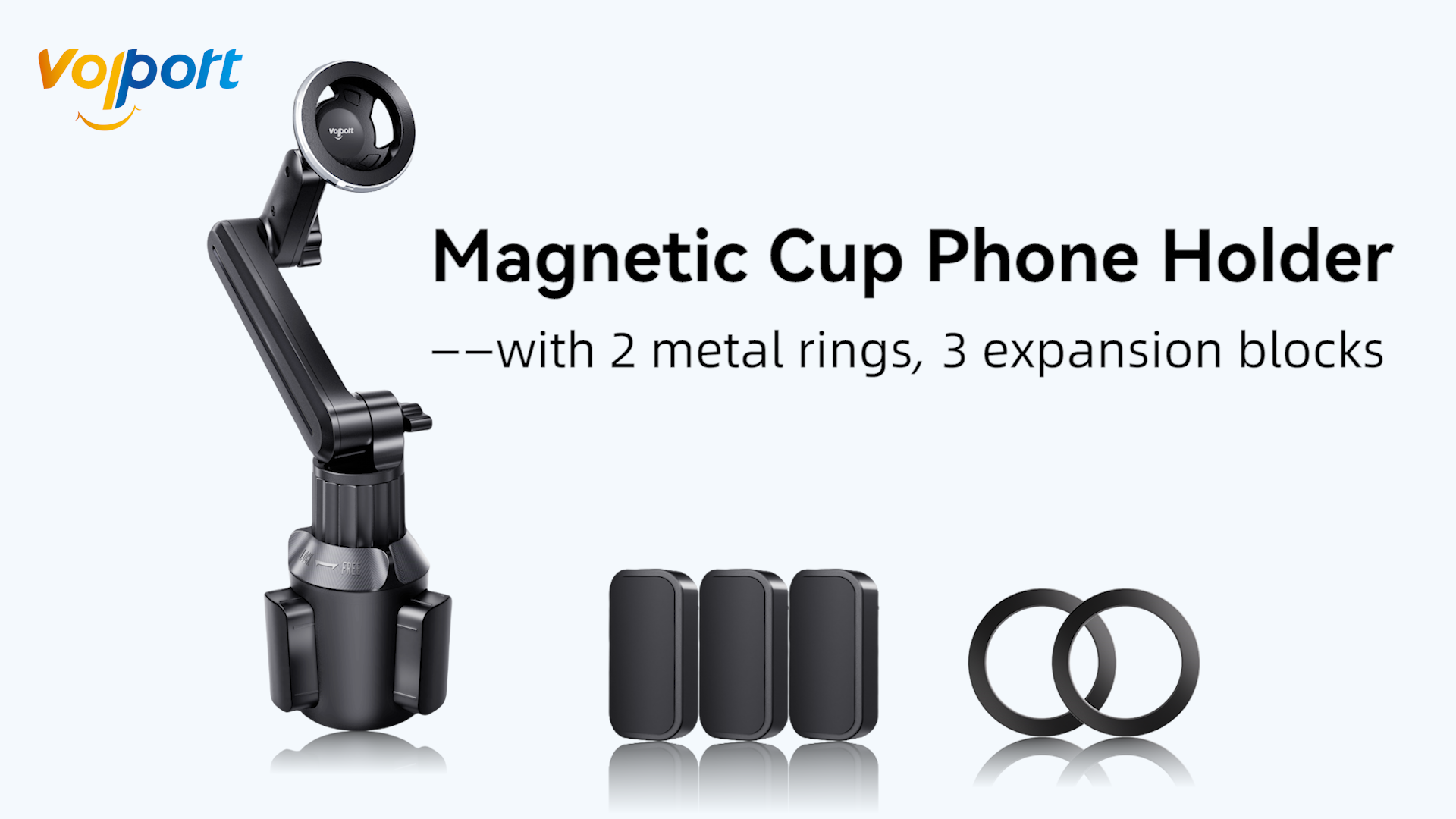 thumbnail video image 2 of volport for MagSafe Cup Phone Holder: Magnetic Car Cup Mount for Tesla Truck Vehicle SUV - Mag Safe Cell Phone Holder for Your Car Cupholder with Adjustable Long Neck for iphone 16 15 14 13 12, 2 of 7