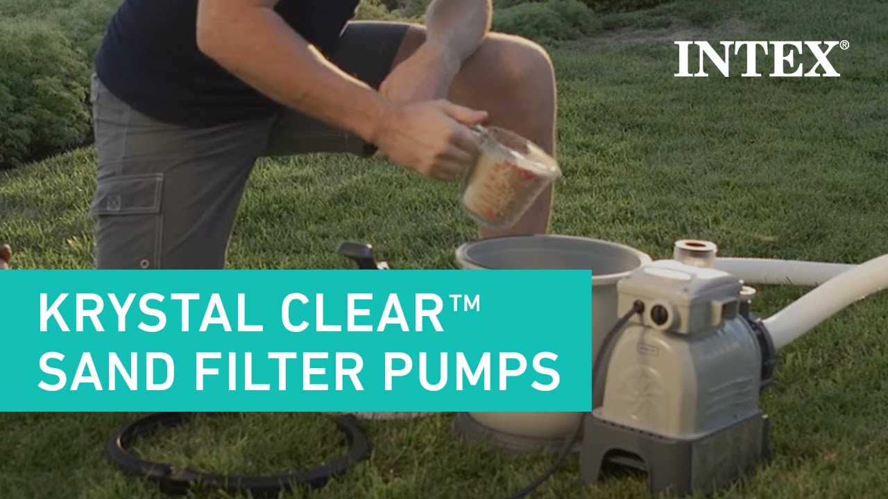thumbnail video image 2 of Intex Krystal Clear 3000GPH Sand Filter Pump with OptiFlow 3 Pack Premium Pool Filter Sand, 2 of 10