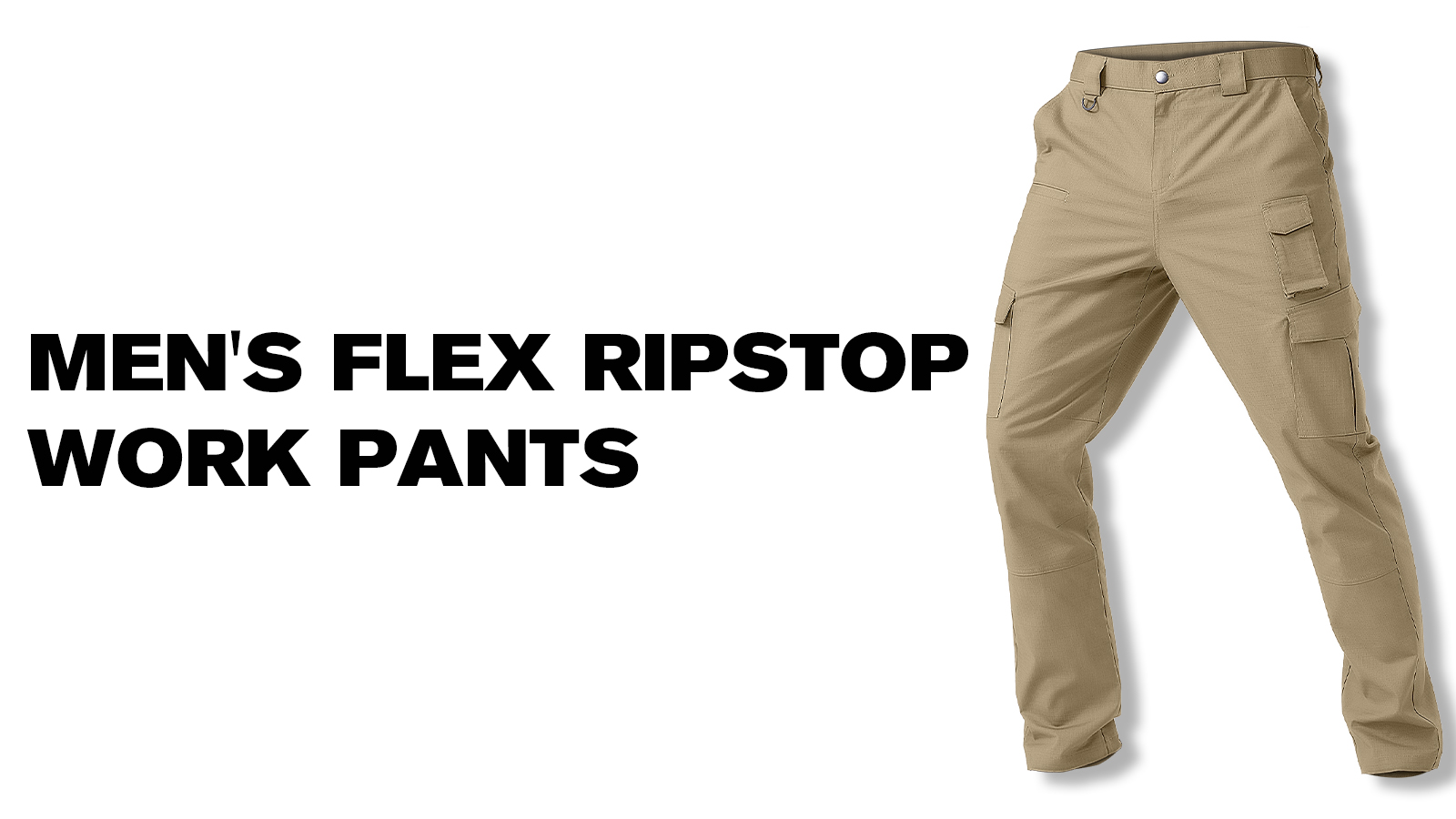 thumbnail video image 2 of Men's Cargo Work Pants Stretch Water Resistant Tactical Pants 33" Lightweight Hiking Ripstop Pants with Multi Pockets Outdoor Apparel Black 36, 2 of 8