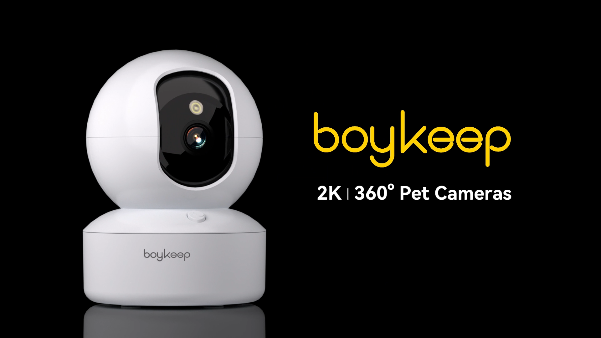 thumbnail video image 2 of BoyKeep 2K 5G/2.4GHz WiFi Dual-Band Pet Dog Camera with Phone App, Indoor Home Security Camera with One-Touch Call, 360° PTZ, 2-Way Audio, Color Night Vision, No Plug Version, 12s Cloud Storage, 4PCS, 2 of 8