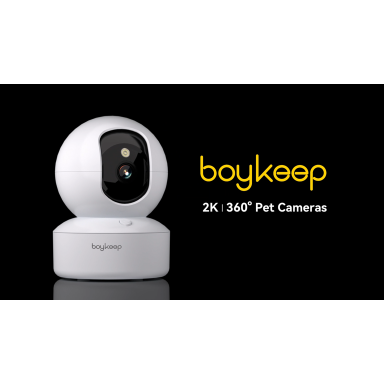 BoyKeep 2,4G/5GHz bewakingscamera voor binnen, 2K, 360° WLAN bewakingscamera, indoor hondencamera met app, babyfoon met camera met bewegingsdetectie, nachtzicht, 12 seconden gratis cloudopslag