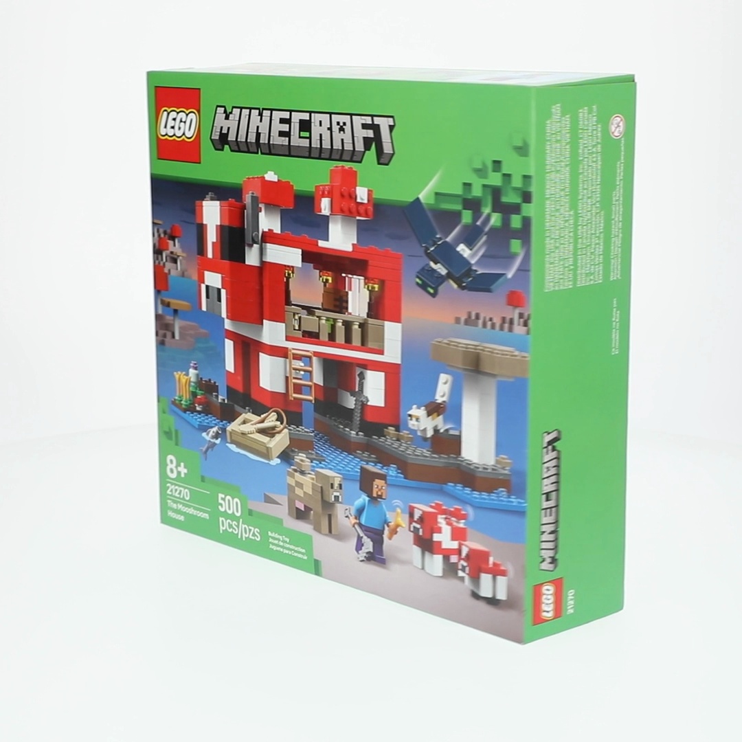 LEGO, Minecraft The Mooshroom House Toy Set 21270 with Steve