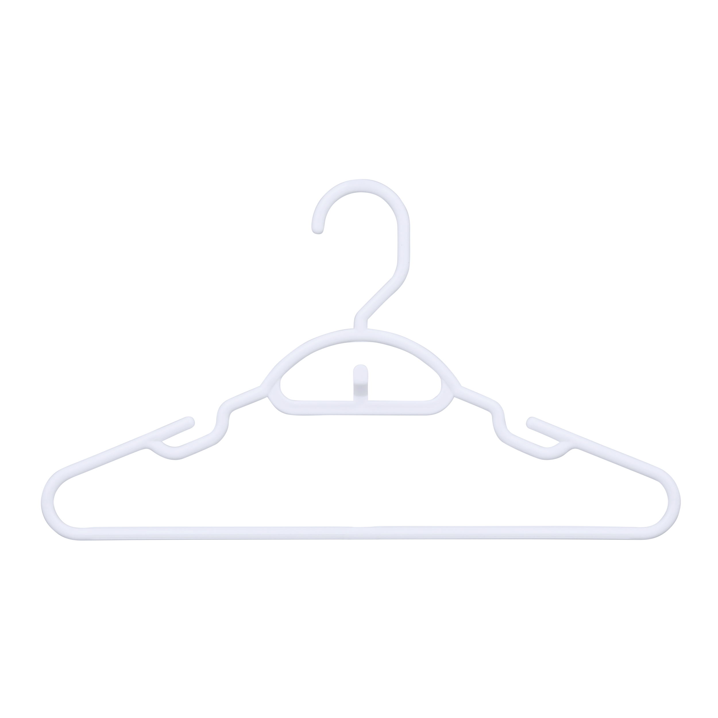 closetselect 30 Pk Youth Petite Plastic Hangers for Children Clothes Sizes 8 to 14, Petite, Teen, Preteen, Junior, 30 Pack (White)
