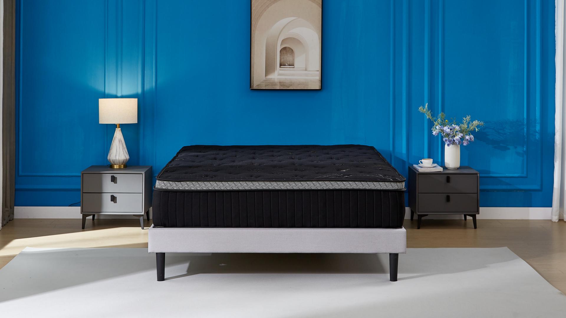thumbnail video image 2 of FOLVUTY King Mattress 14 inch Medium Firm Hybrid Mattress in a Box, Graphene-Infused High-Density Support Foam, Gel Memory Foam, Pocket Coils, Black, 2 of 12