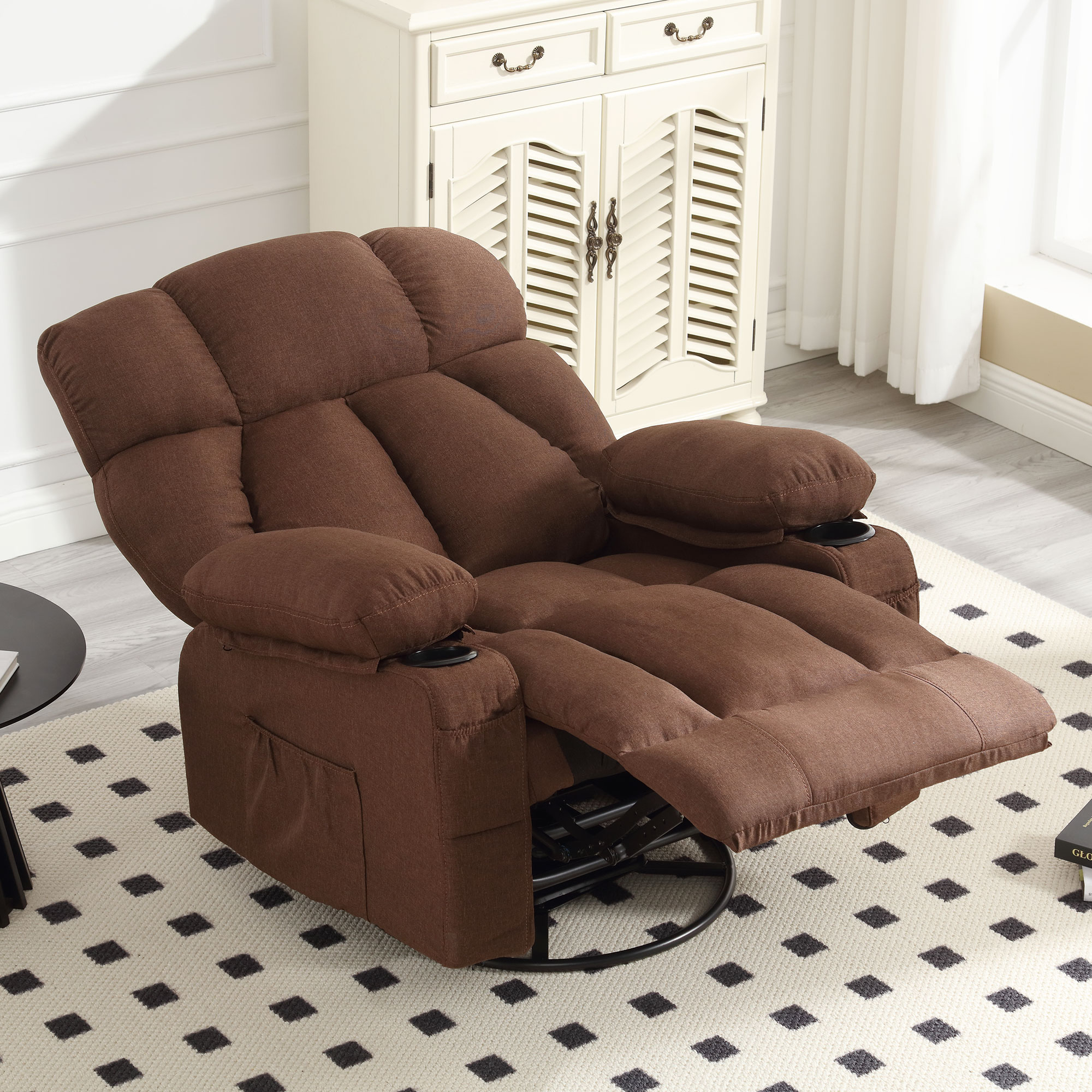 JONPONY Massage Rocker Recliner Chair with Vibration Massage and Heat Ergonomic Lounge Chair for Liv(图2)