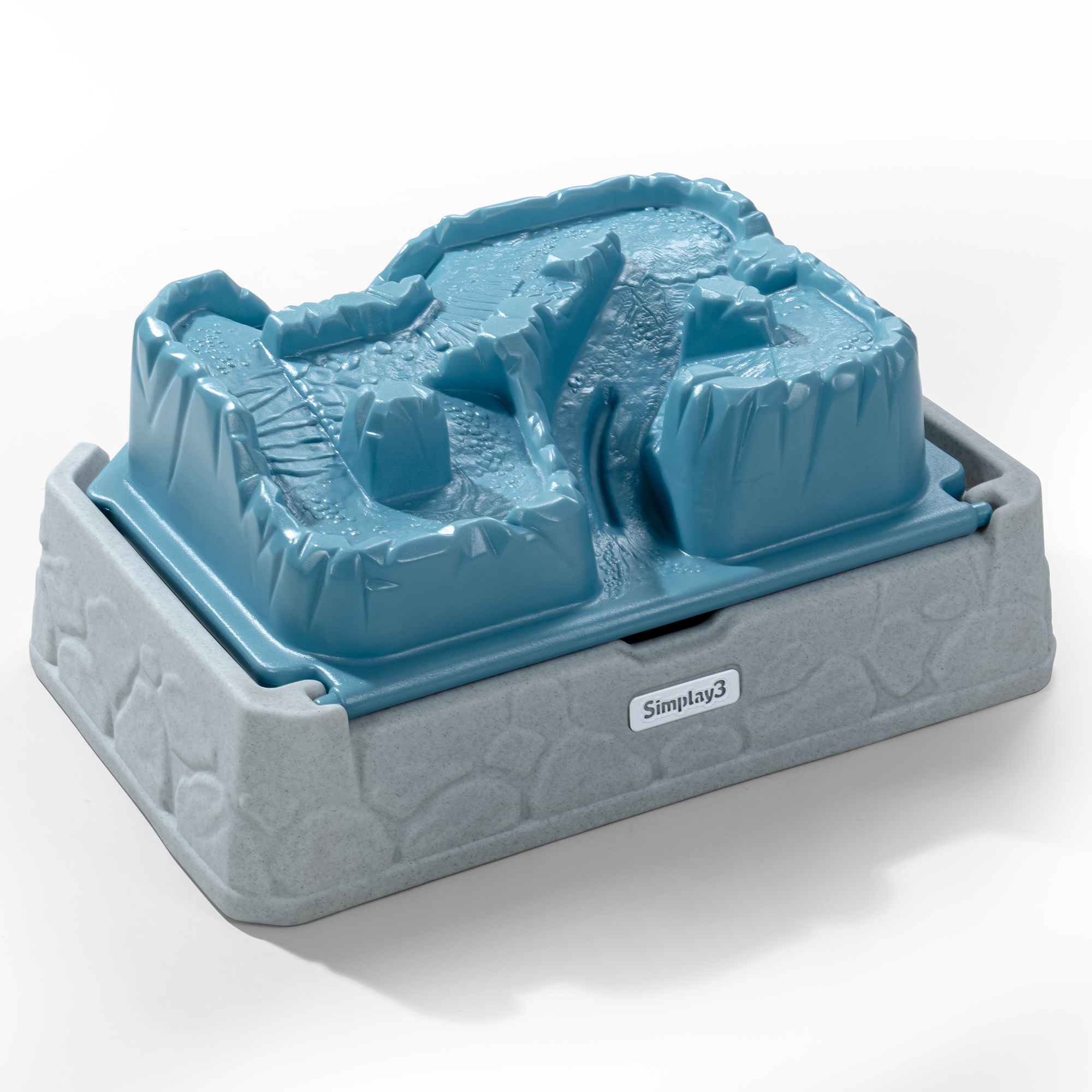 thumbnail video image 2 of Simplay3 Blue Mountain Off-Road Adventure Sandbox with Cover and 2 Cars for Kids, 2 of 9