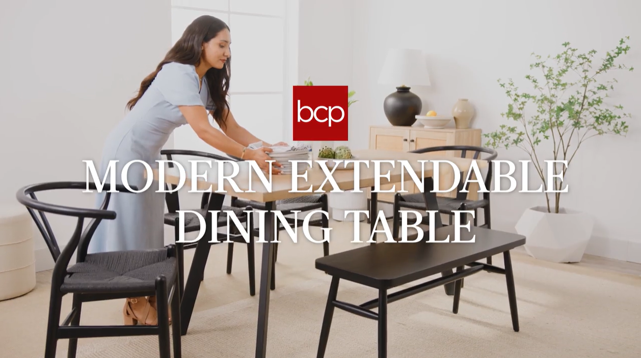 thumbnail video image 2 of Best Choice Products 47 to 63in Modern Extendable Dining Table for 2-6 People w/ Leaf Extension, 2 Locks - Brown, 2 of 9