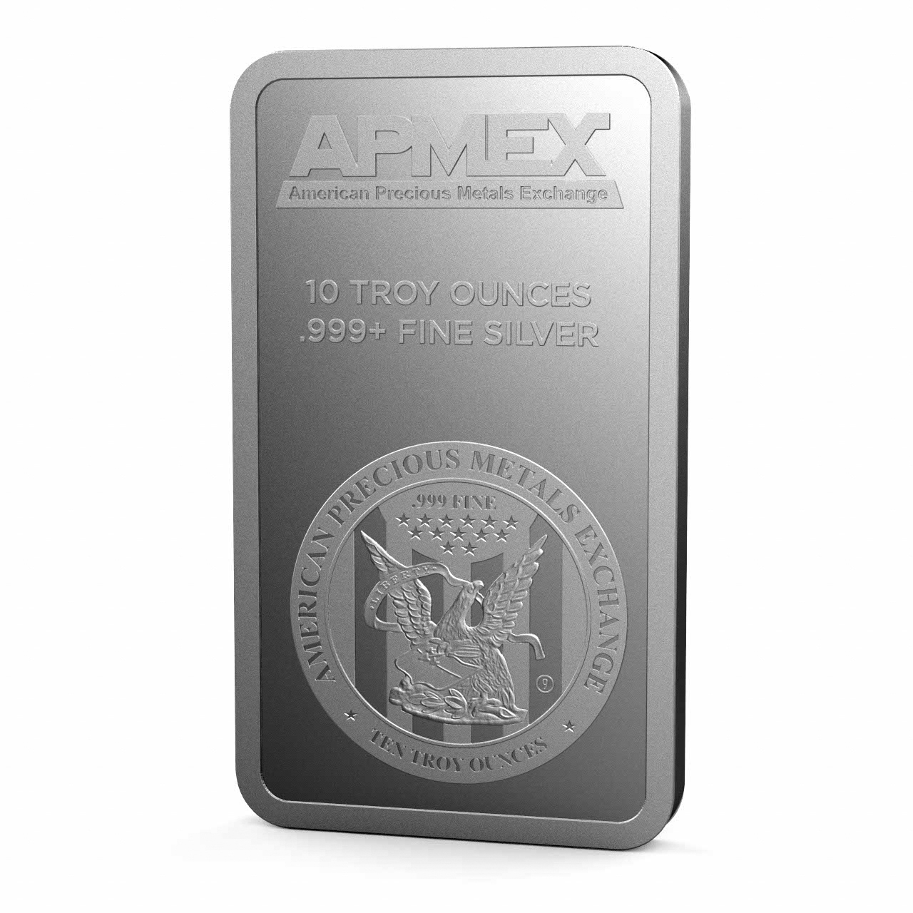 APMEX 10 oz .999 Fine Silver Bullion Bar, Proof-like Finish, Eagle