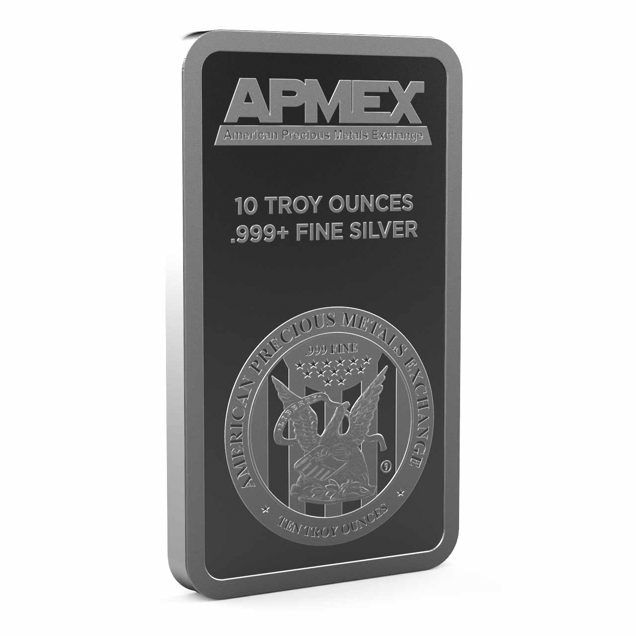 APMEX 10 oz .999 Fine Silver Bullion Bar, Proof-like Finish, Eagle