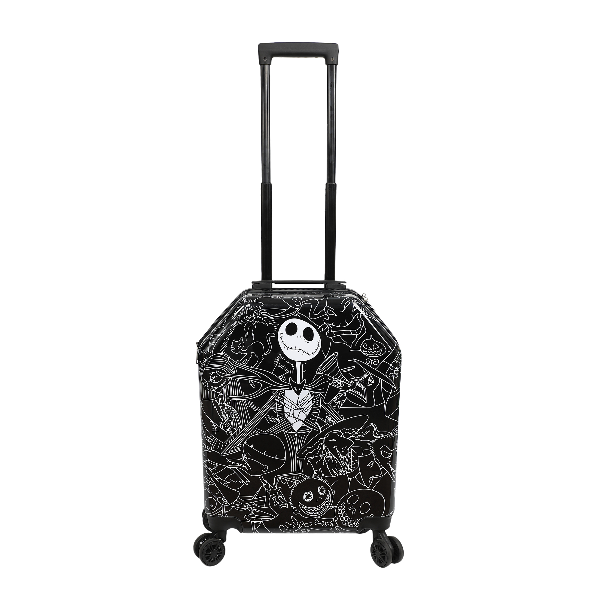 thumbnail video image 2 of Nightmare Before Christmas Jack Skellington 20" Carry-On Luggage With Wheels And Retractable Handle, 2 of 8