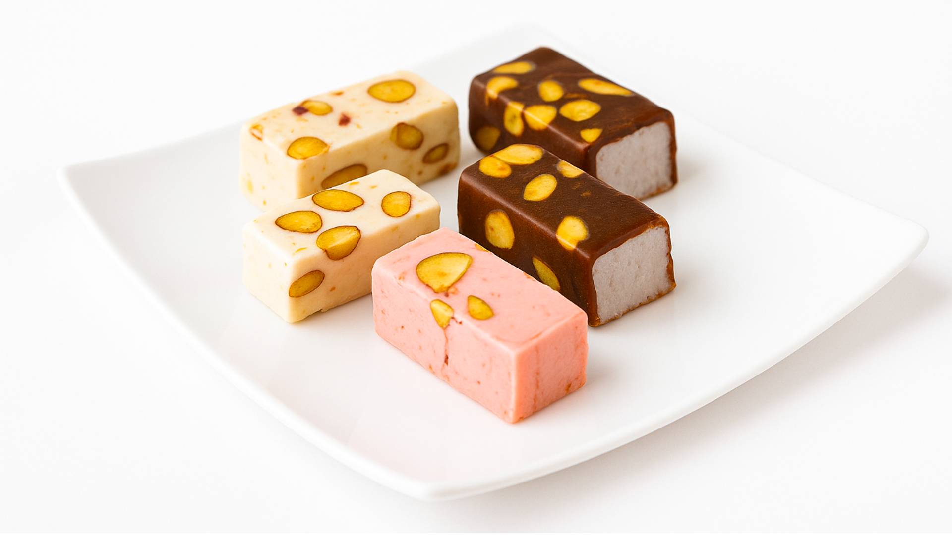 thumbnail video image 2 of Andy Anand Roasted Almond Soft Nougat Brittle - Offering 14 Bite Sized Wrapped Pieces with 5 Delightful Flavors, Imported from Europe for a Delectable Taste Experience & Gluten Free (7 Oz), 2 of 8
