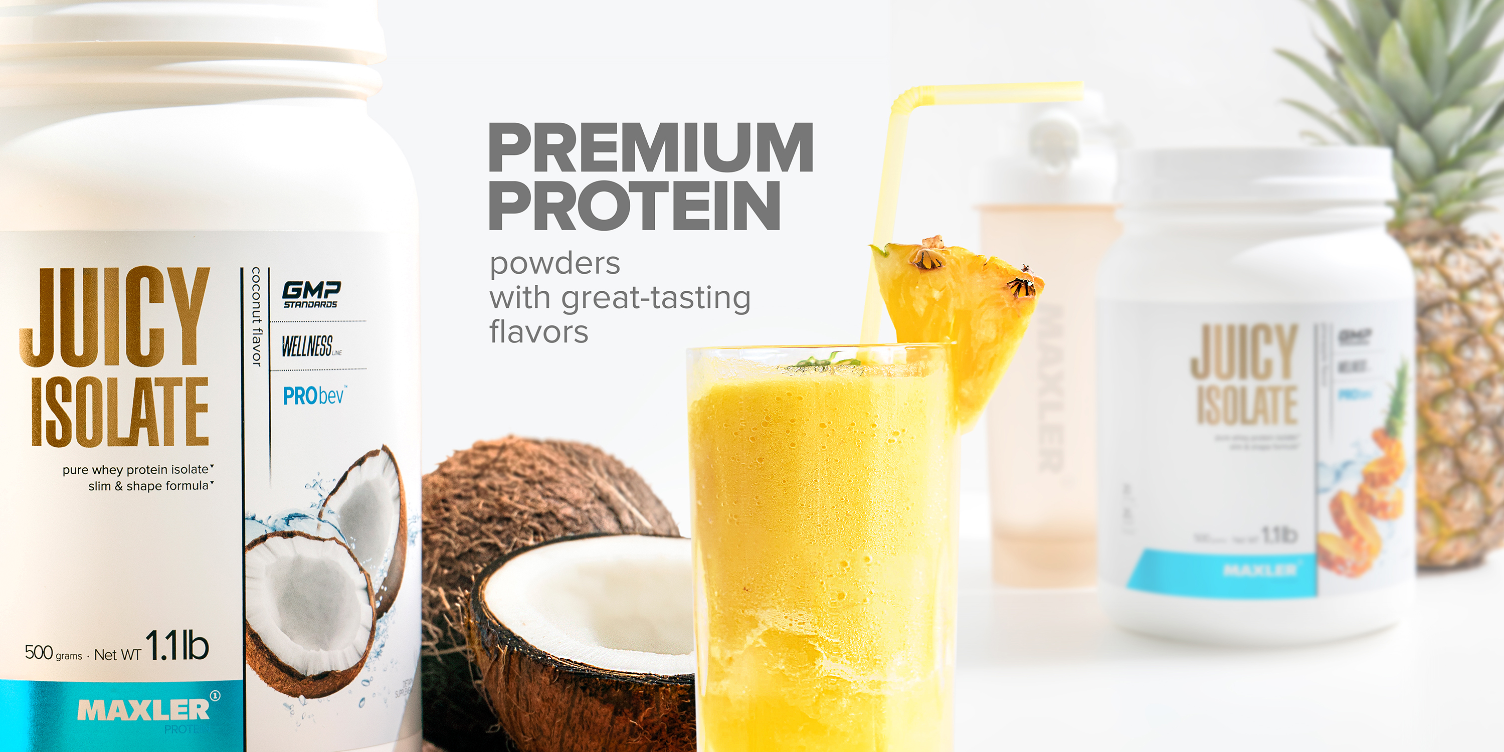 thumbnail video image 2 of Maxler Juicy Isolate Protein Powder - Clear Whey Isolate - Pineapple 1.1lb (20 Servings), 2 of 7