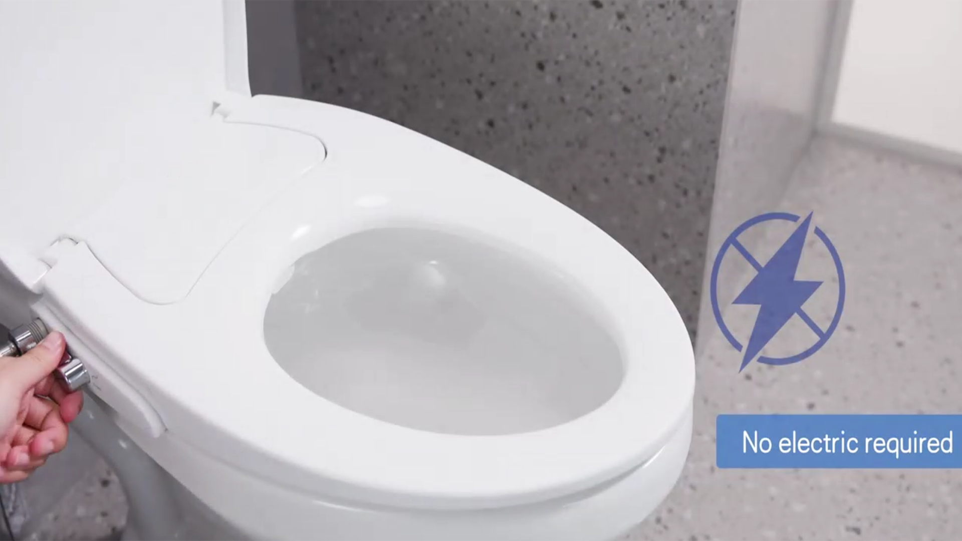 thumbnail video image 2 of ANNWA Non-Electric Elongated Bidet Toilet Seat Dual Self-Cleaning Nozzle Front and Rear Wash, 2 of 10