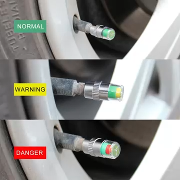 thumbnail video image 2 of 2026 Upgraded Car Tire Pressure Monitor Valve Stem Caps – 3 Color Eye Alert 36 PSI (2.4Bar) Sensor Indicator, Easy Read Tire Caps Fit for Most Cars, 2 of 8
