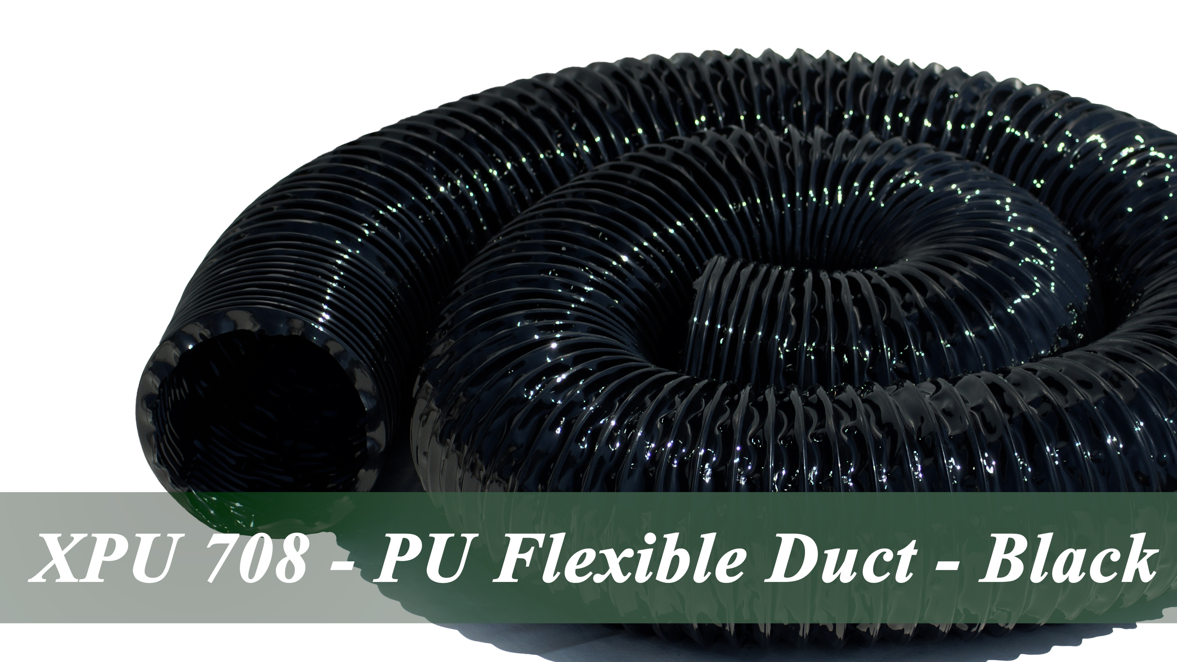 thumbnail video image 2 of Rubber-Cal  XPU 708 - PU Flexible Duct - Black - 4" x 12ft, 2 of 8