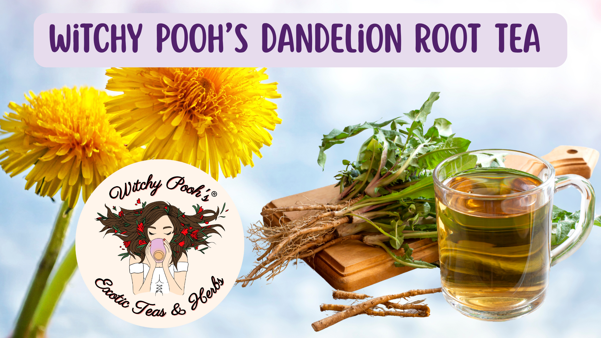 thumbnail video image 2 of Witchy Pooh's Dandelion Root Loose Leaf Herbal Tea, Decaffeinated, 3 oz Pouch, 2 of 9