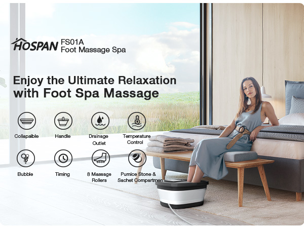 thumbnail video image 2 of Tawom Collapsible Foot Spa with Heat,Temperature Control, Bubble, Red Light, Heated Foot Bath Massager with 8 Shiatsu Rollers, Foot Soak Tub for Relaxation, Black, 2 of 10