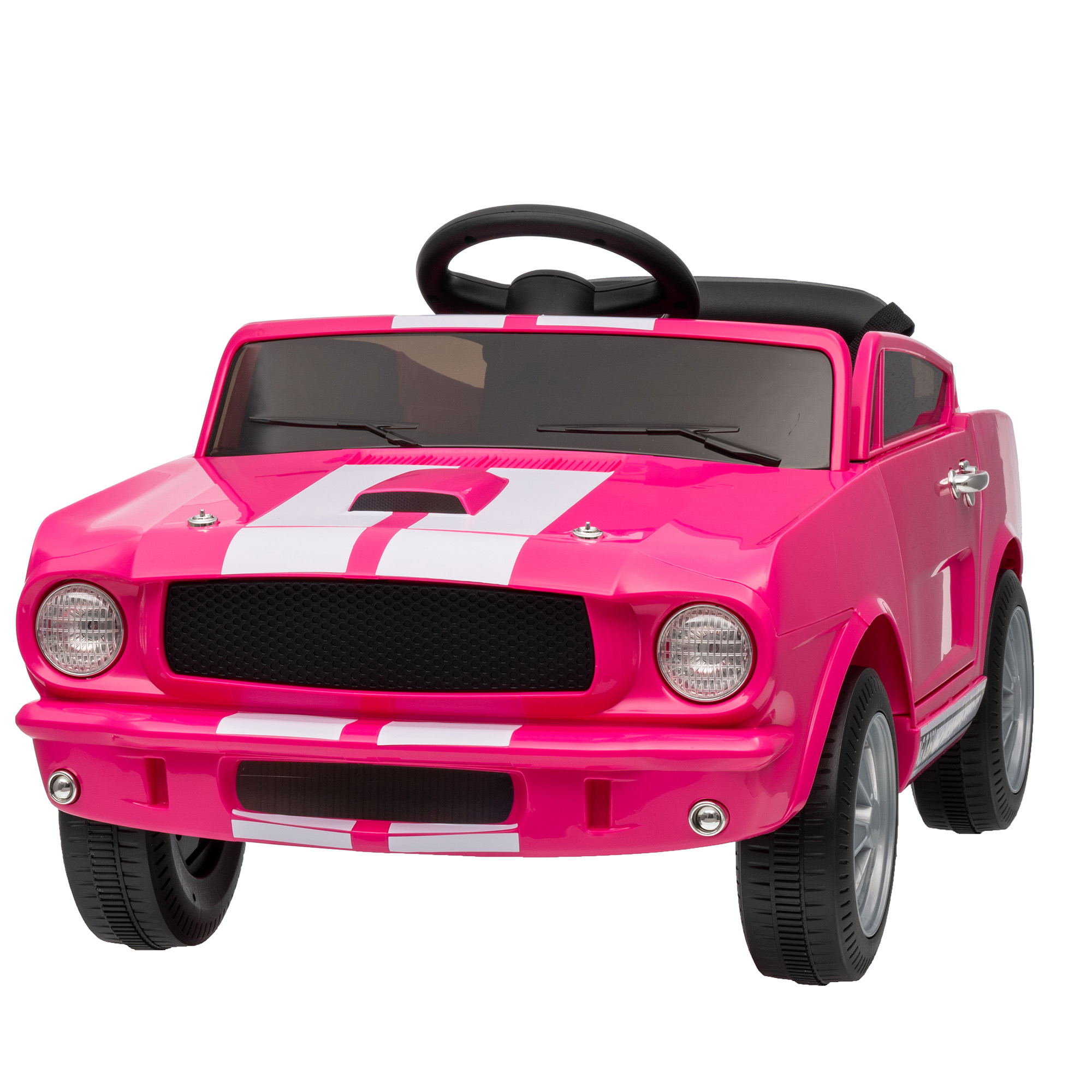 thumbnail video image 2 of Jorfly Licensed Shelby GT350 12V Electric Ride on Toys with Parent Remote Control, Spring Suspension, Electric Car for Kids, Power Car Wheels with Bluetooth Music, LED Lights (Red), 2 of 2
