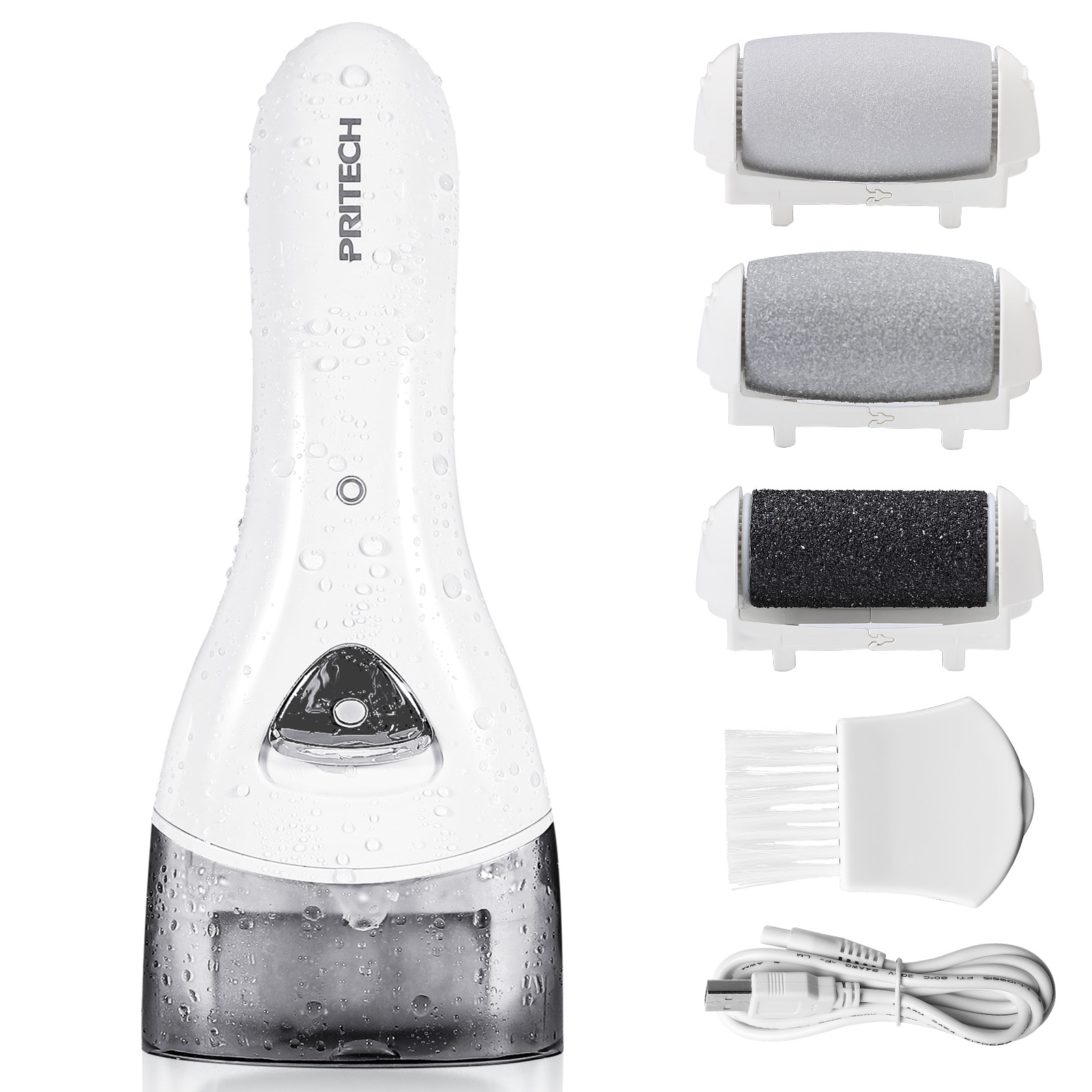 thumbnail video image 2 of PRITECH Electric Foot Callus Remover Tool, Electric Pedicure Foot File, Rechargeable Callus Removers Kit Extra Thick, Heel, Hand, Skin Gift(White), 2 of 8