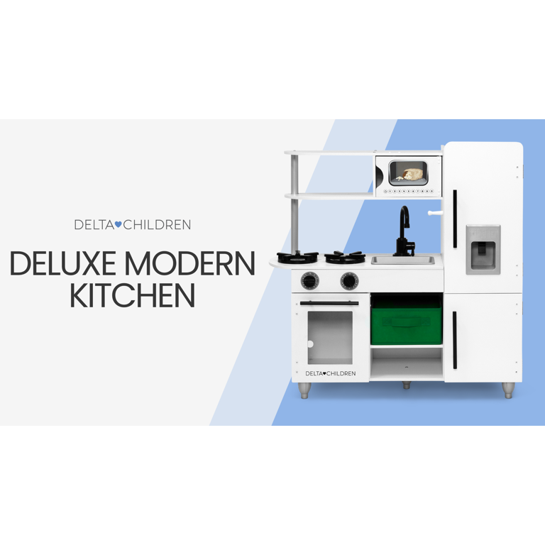 Delta Children Wooden Modern Kitchen Playset with Ice Maker, Oven Delta Children Wooden Modern Kitchen Playset with Ice Maker, Oven