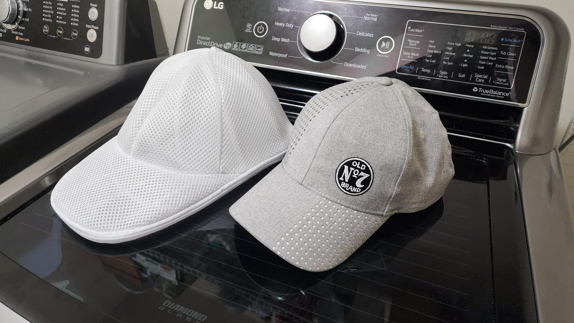 thumbnail video image 2 of Hat Washer Cage for Baseball Caps - 1-Pack Ball Cap Washer Frame for Washing Machine, Hat Cleaner for Flat & Curved Hats, White, 2 of 8