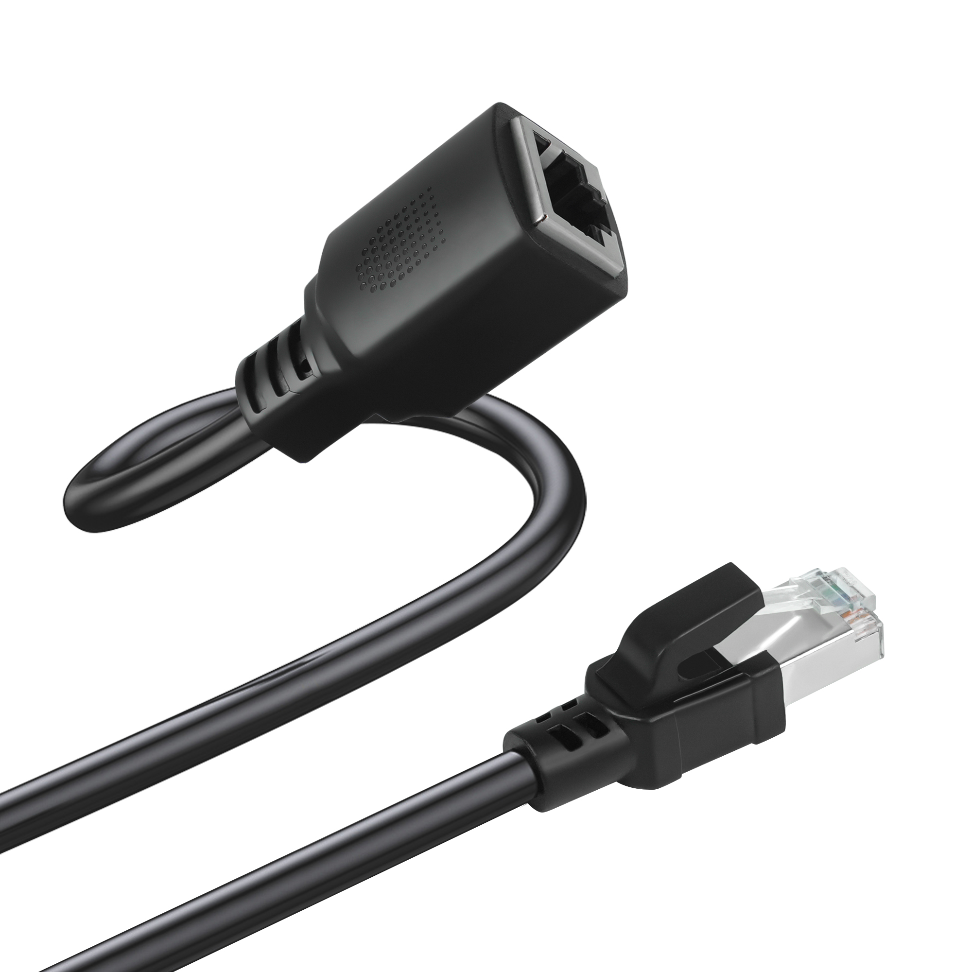 thumbnail video image 2 of Dutevolns Cat 6 Ethernet Extension Cable - 1.64ft(2Pack),Cat6 RJ45 Extender Male to Female Network Cable Shielded Computer LAN Connector Patch Cable for Router Modem Smart TV PC Laptop, 2 of 9